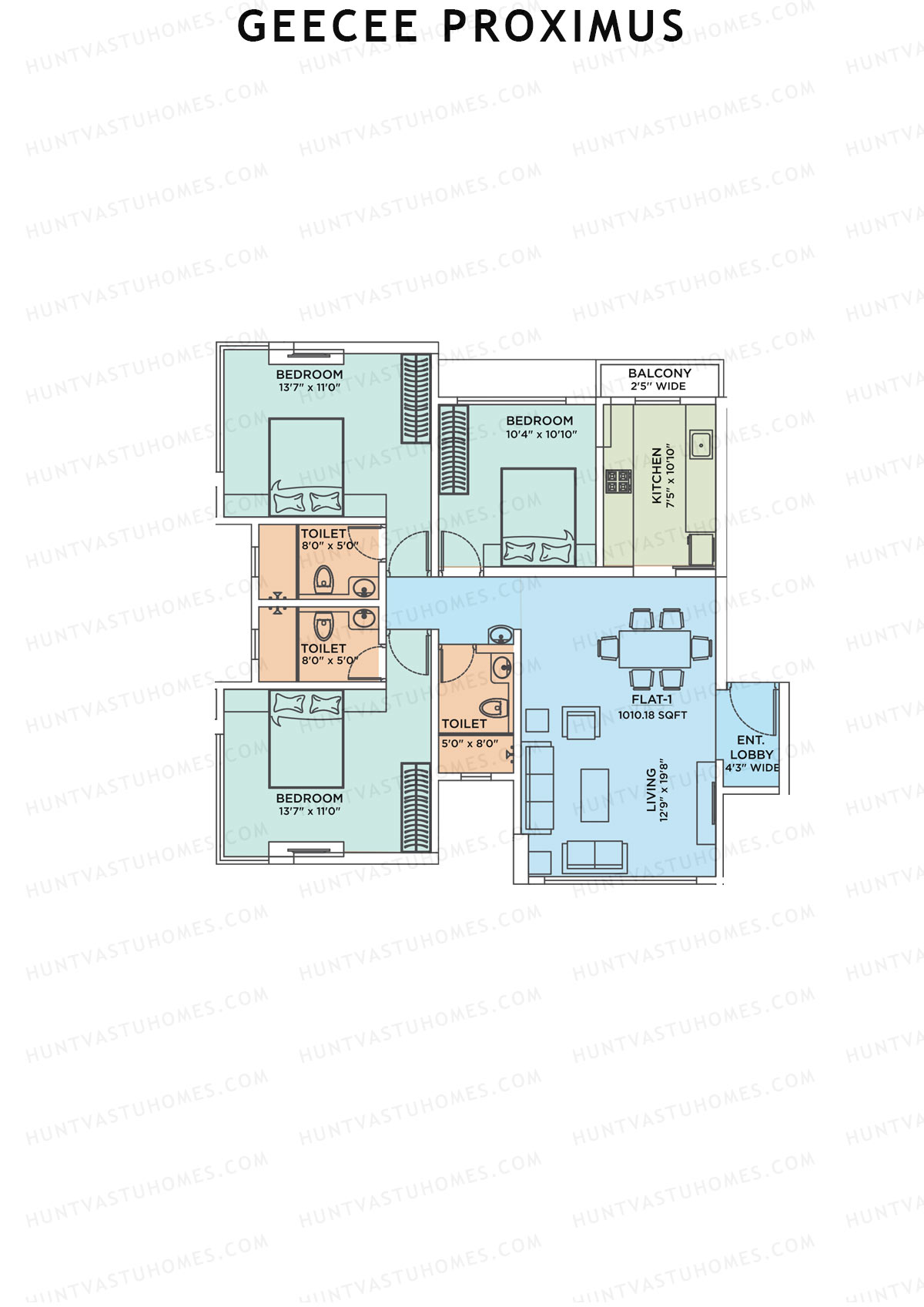 GeeCee Proximus Block A Unit 1 Floor Plan