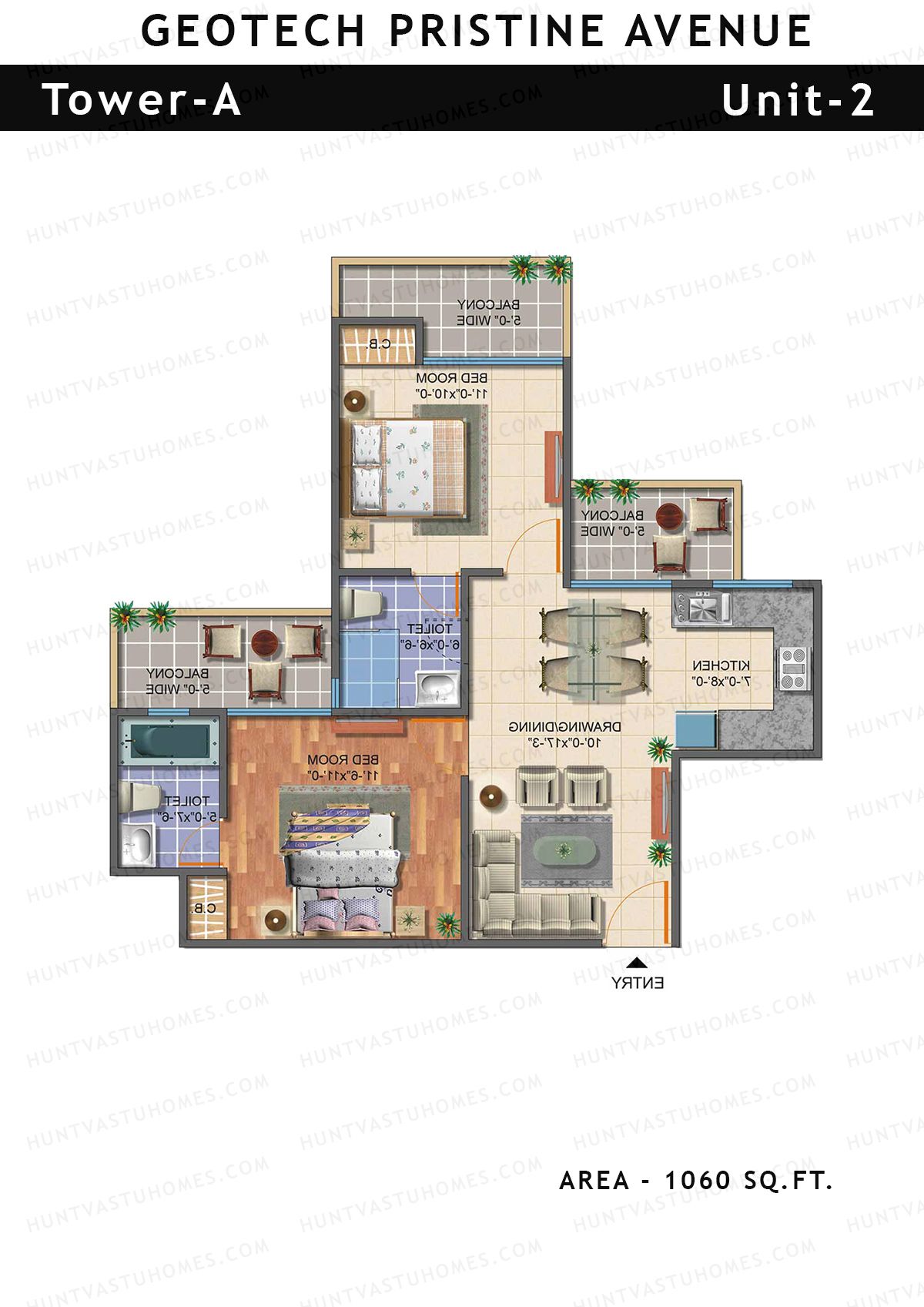 Geotech Pristine Avenue Tower A Unit 2 Floor Plan