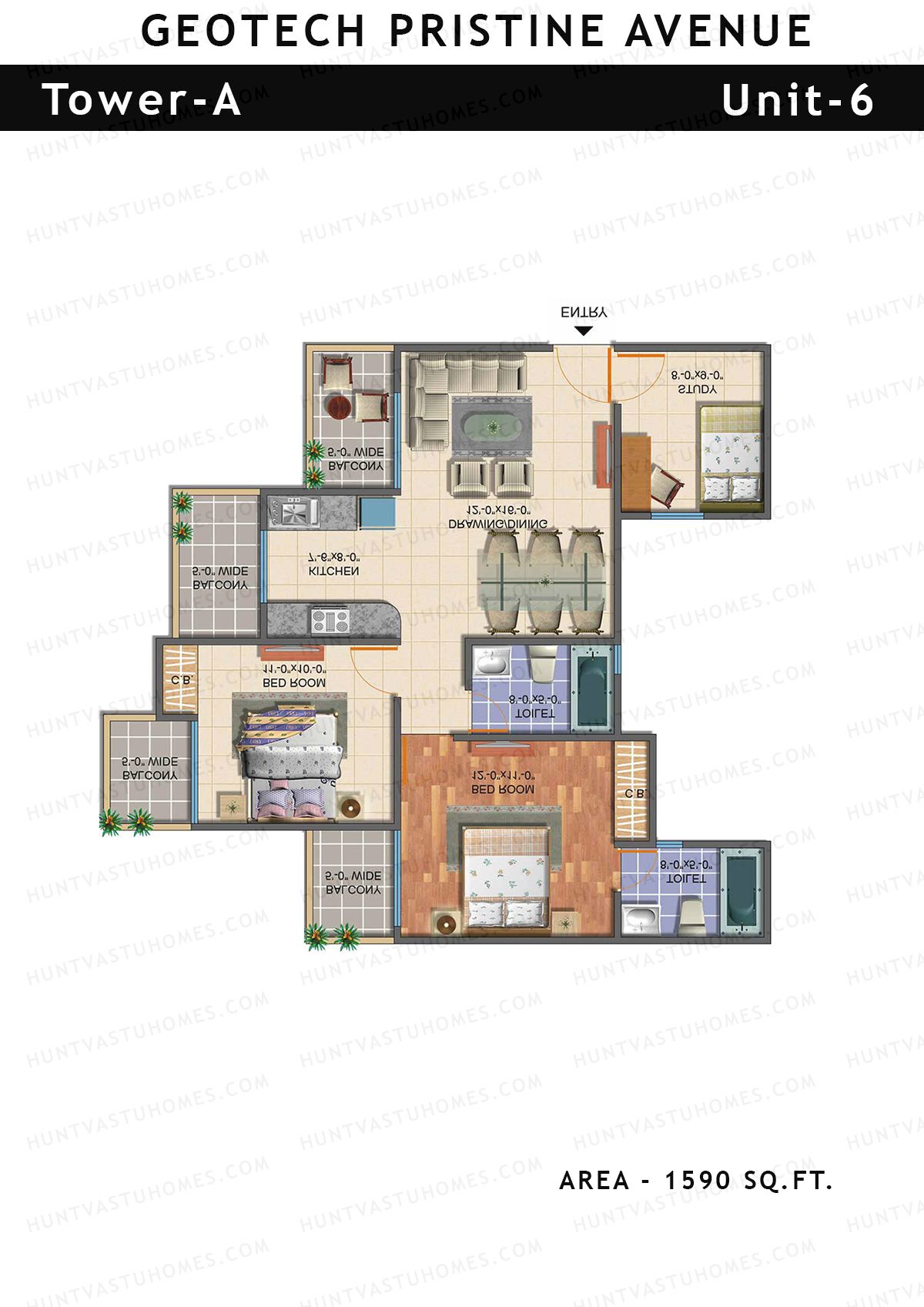 Geotech Pristine Avenue Tower A Unit 6 Floor Plan