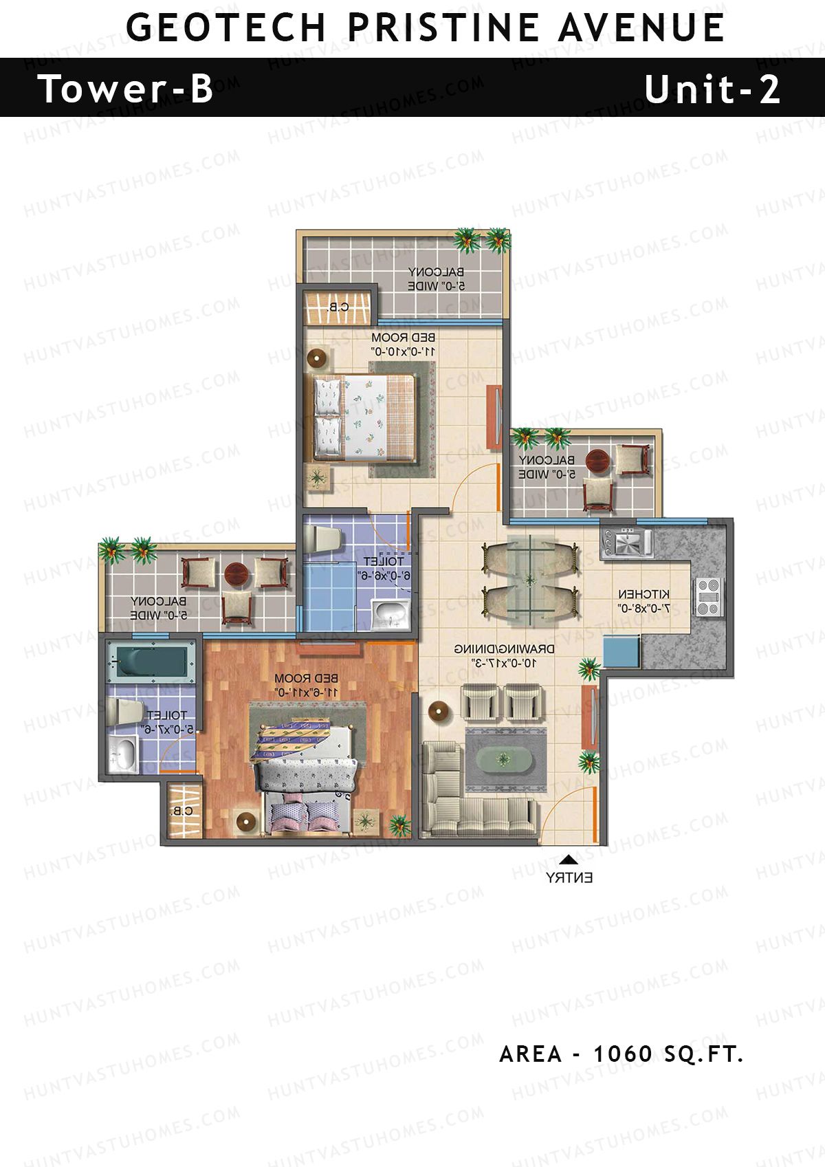 Geotech Pristine Avenue Tower B Unit 2 Floor Plan