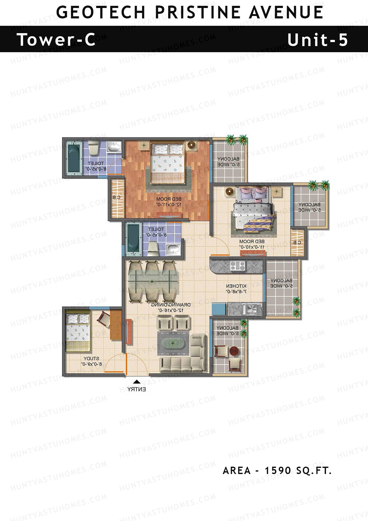 Geotech Pristine Avenue Tower C Unit 5 Floor Plan