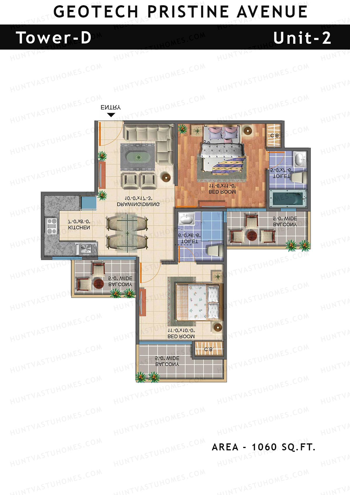 Geotech Pristine Avenue Tower D Unit 2 Floor Plan