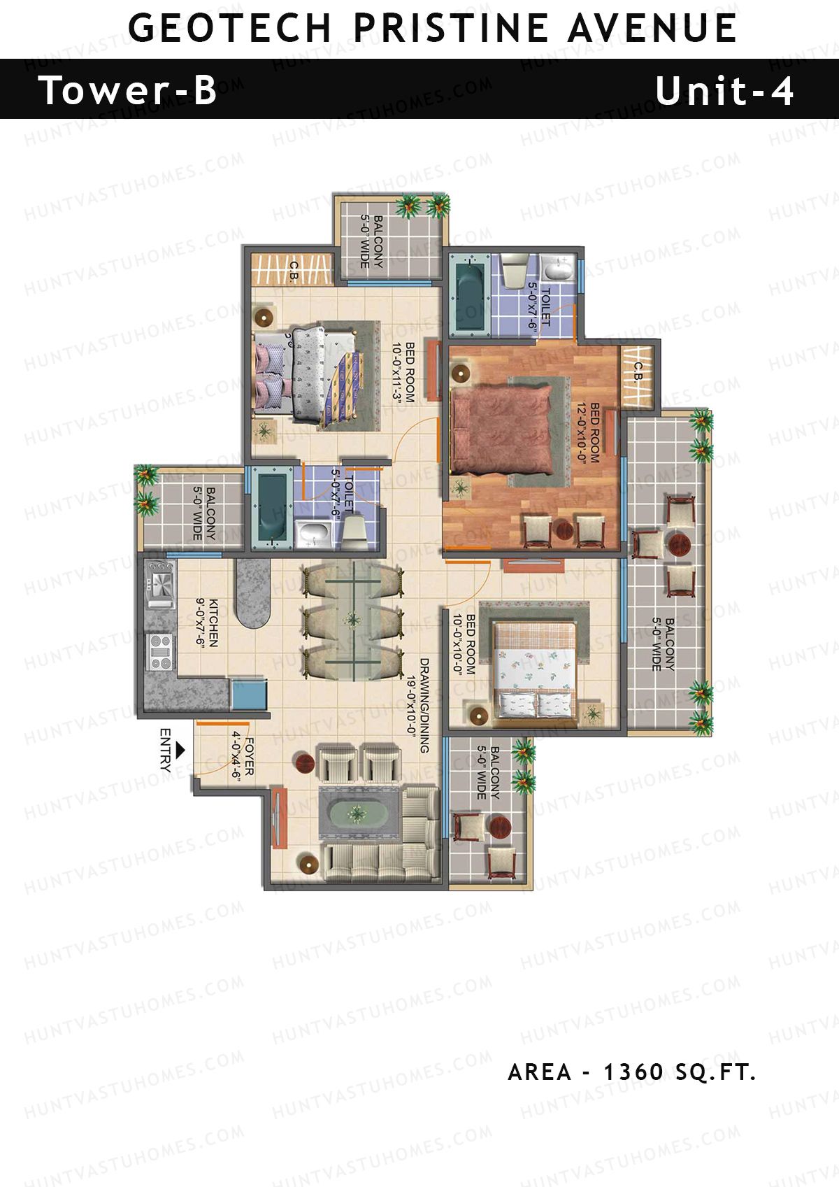 Geotech Pristine Avenue Tower B Unit 4 Floor Plan