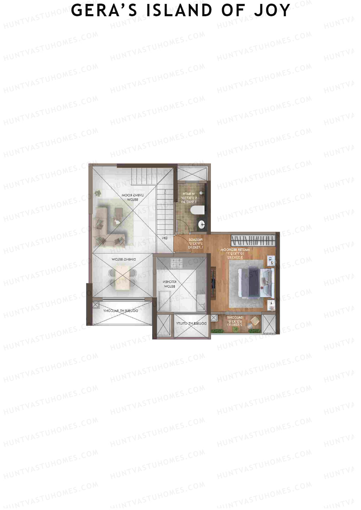 Gera's Island of Joy Tower 1A Unit 1 (Duplex) Floor Plan
