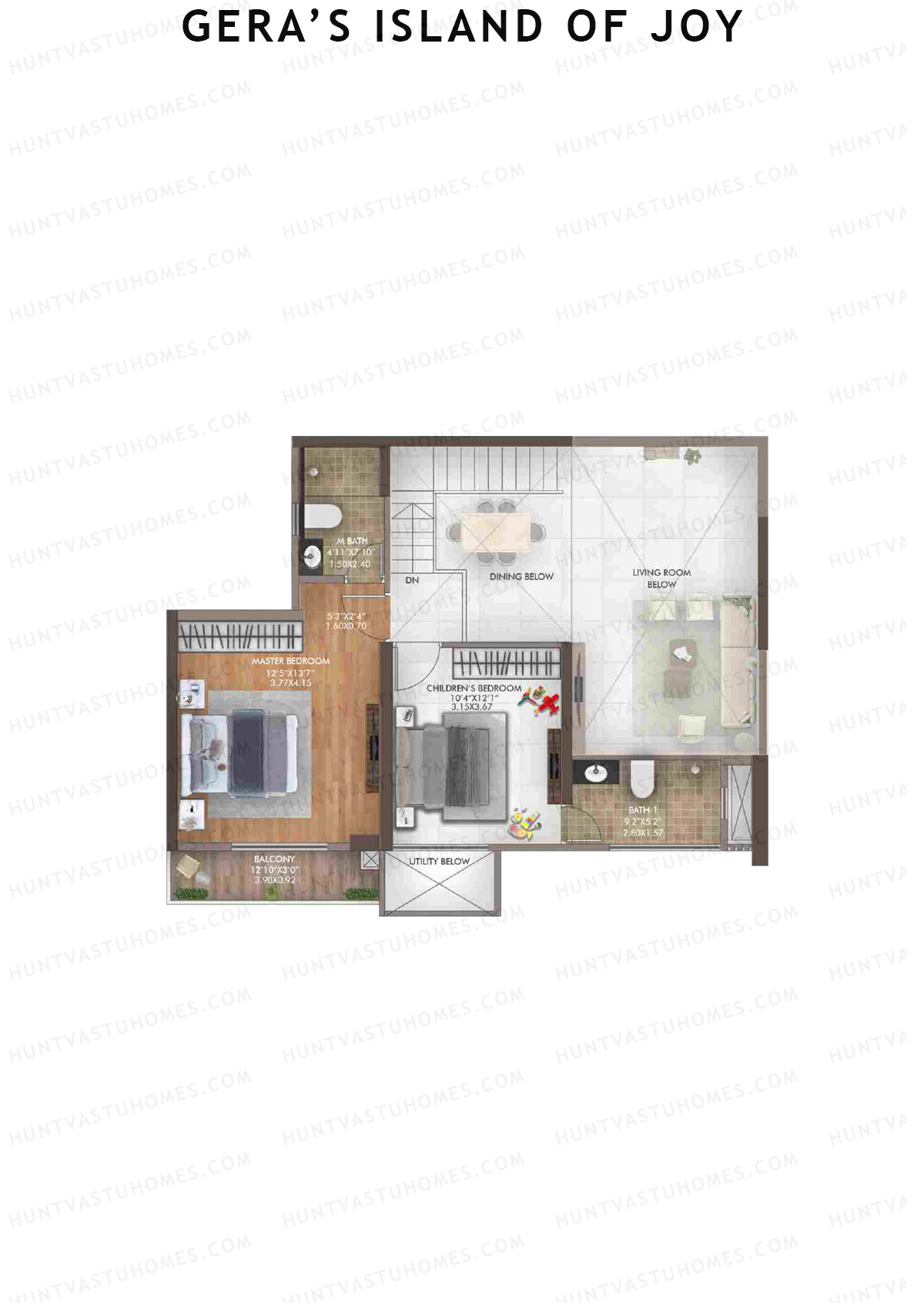 Gera's Island of Joy Tower 1A Unit 2 (Duplex) Floor Plan