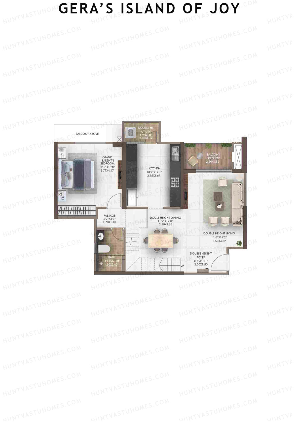 Gera's Island of Joy Tower 1A Unit 3 (Duplex) Floor Plan