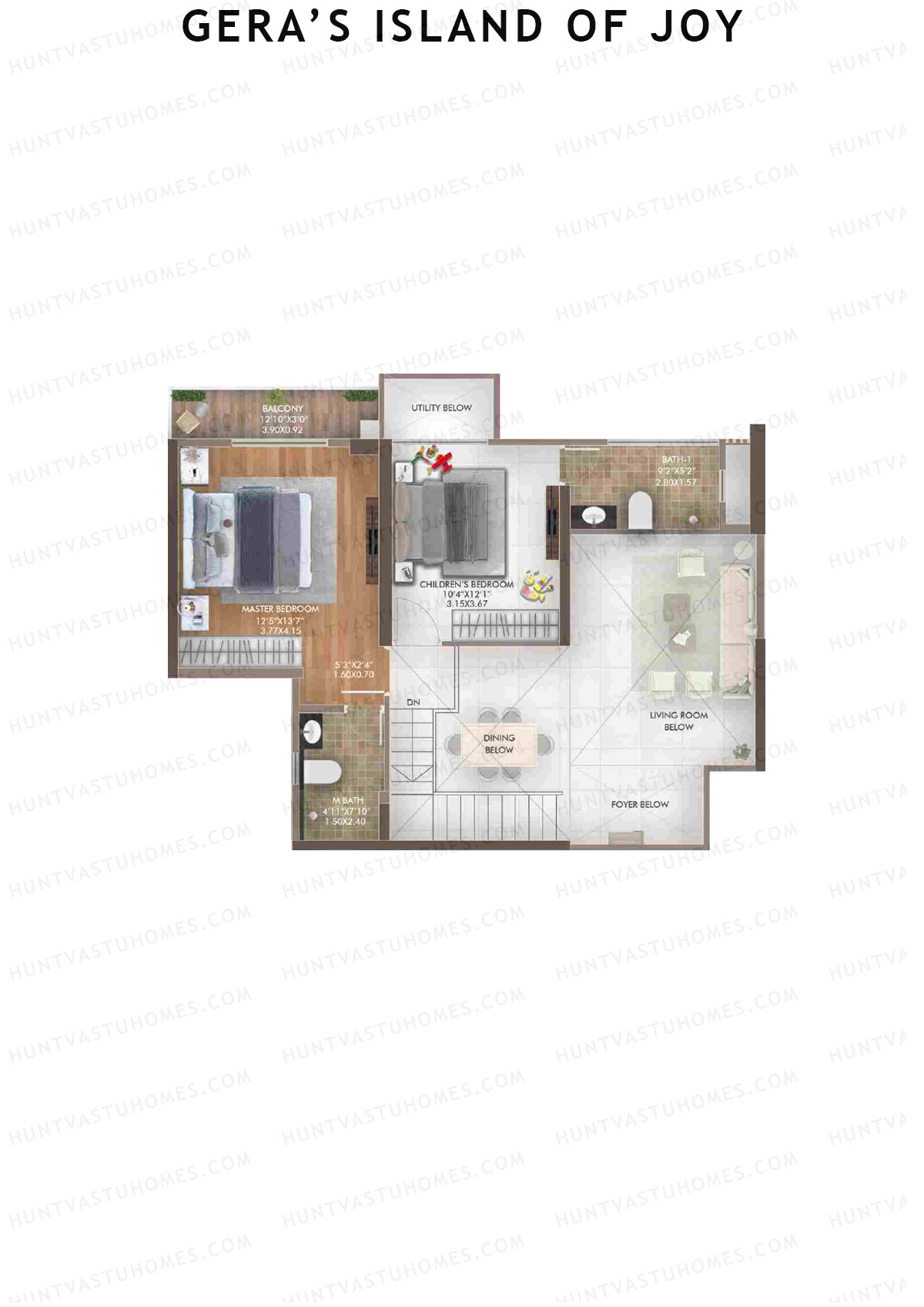 Gera's Island of Joy Tower 1A Unit 3 (Duplex) Floor Plan
