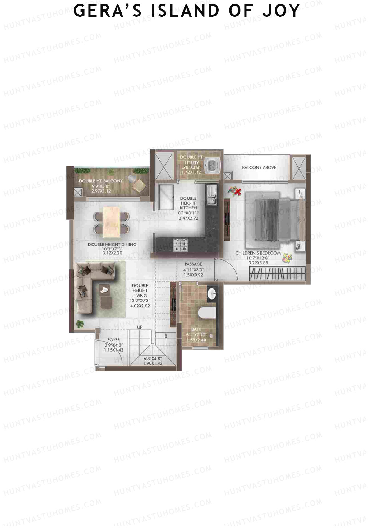 Gera's Island of Joy Tower 1A Unit 4 (Duplex) Floor Plan