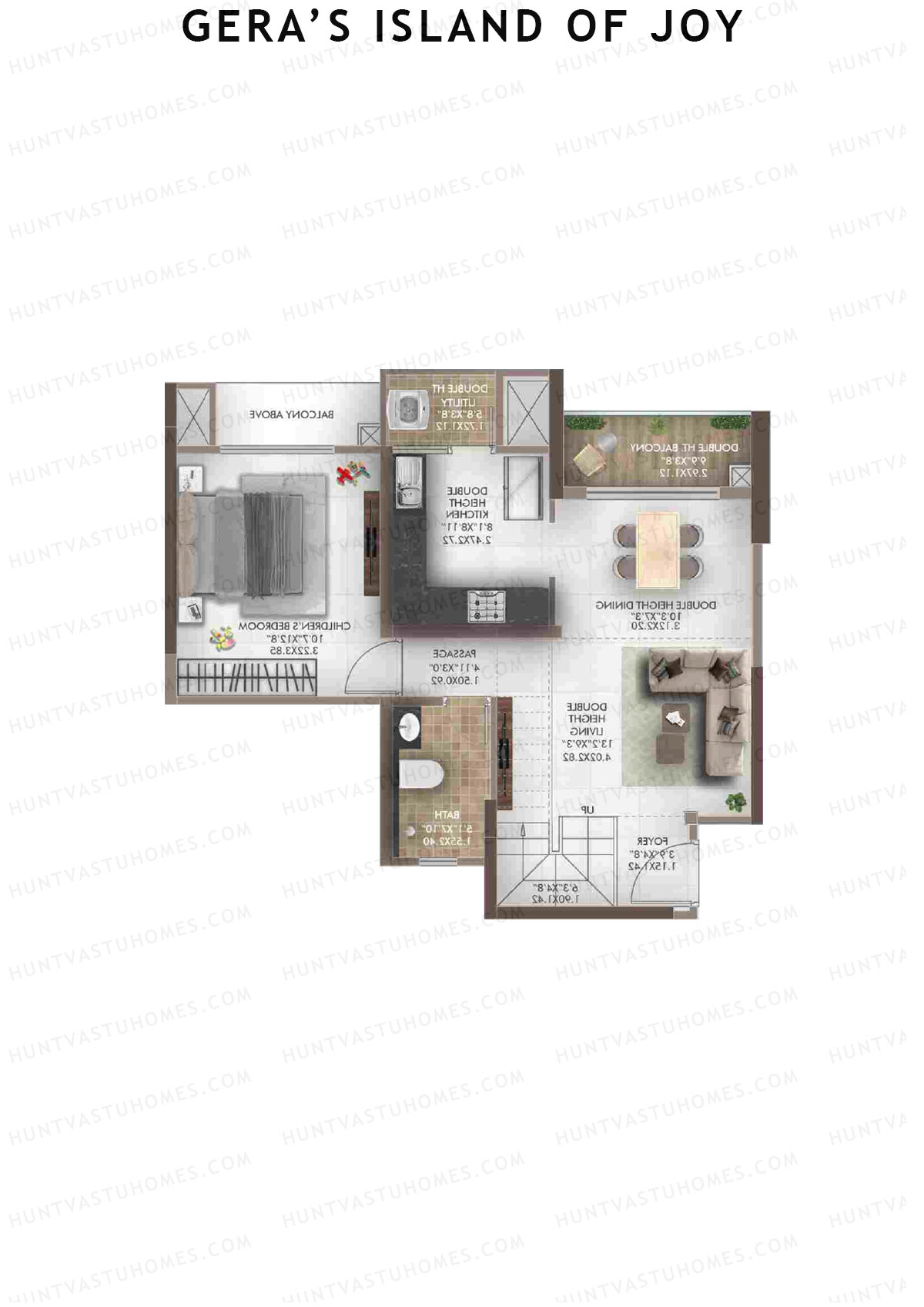 Gera's Island of Joy Tower 1A Unit 5 (Duplex) Floor Plan