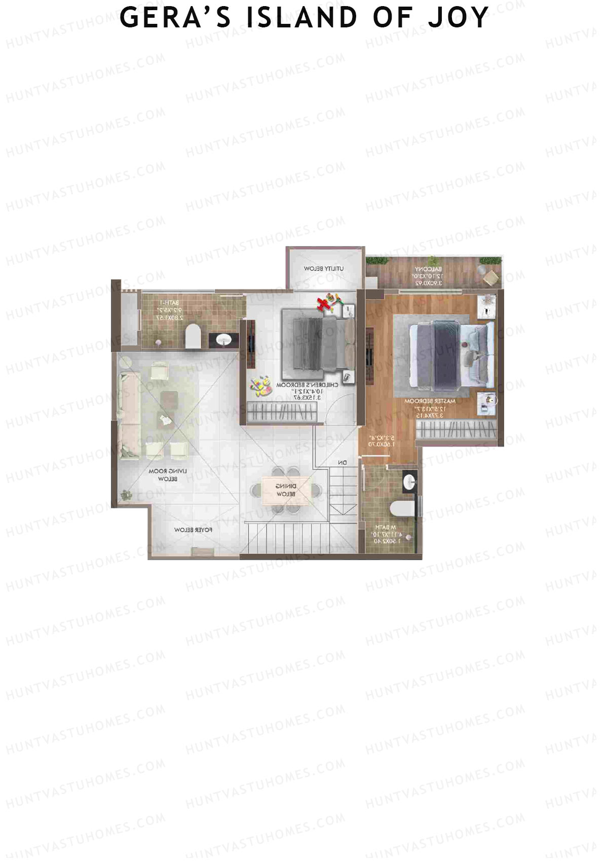 Gera's Island of Joy Tower 1A Unit 6 (Duplex) Floor Plan