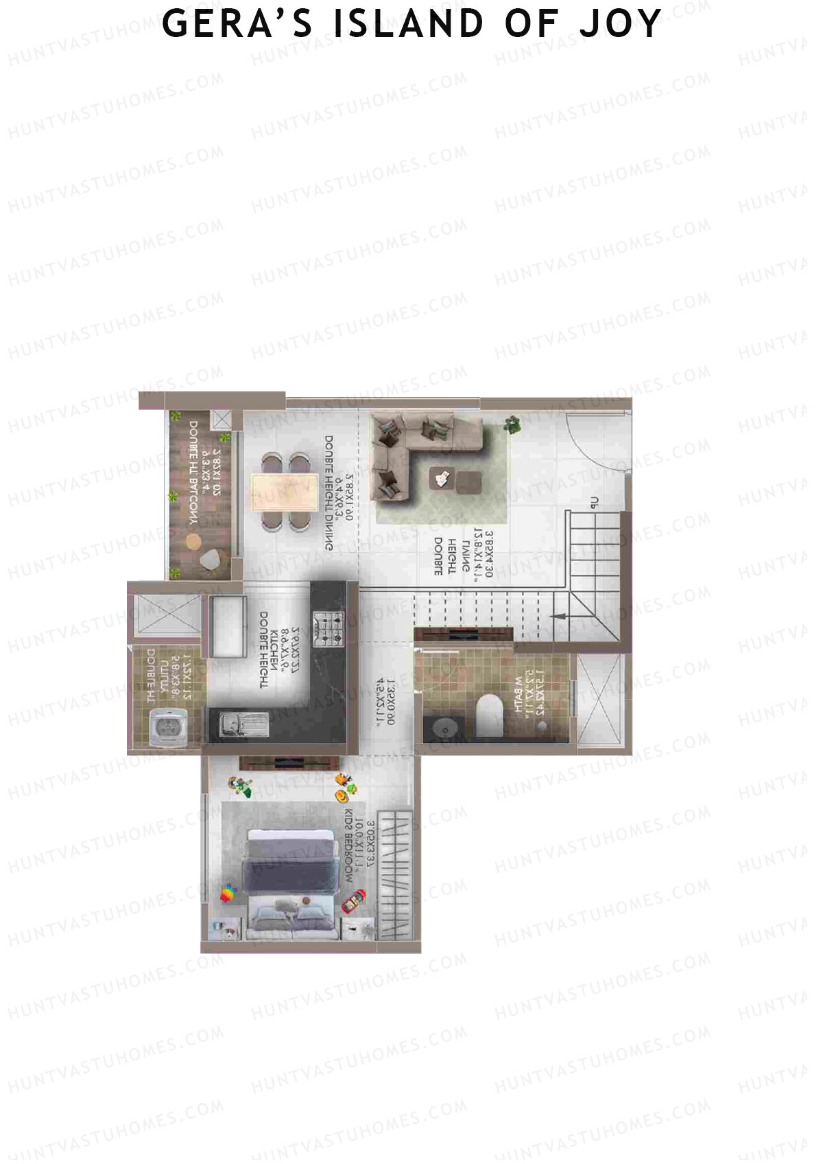 Gera's Island of Joy Tower 1B Unit 1 (Duplex) Floor Plan