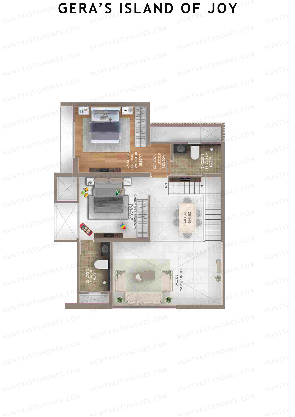 Gera's Island of Joy Tower 1B Unit 2 (Duplex) Floor Plan