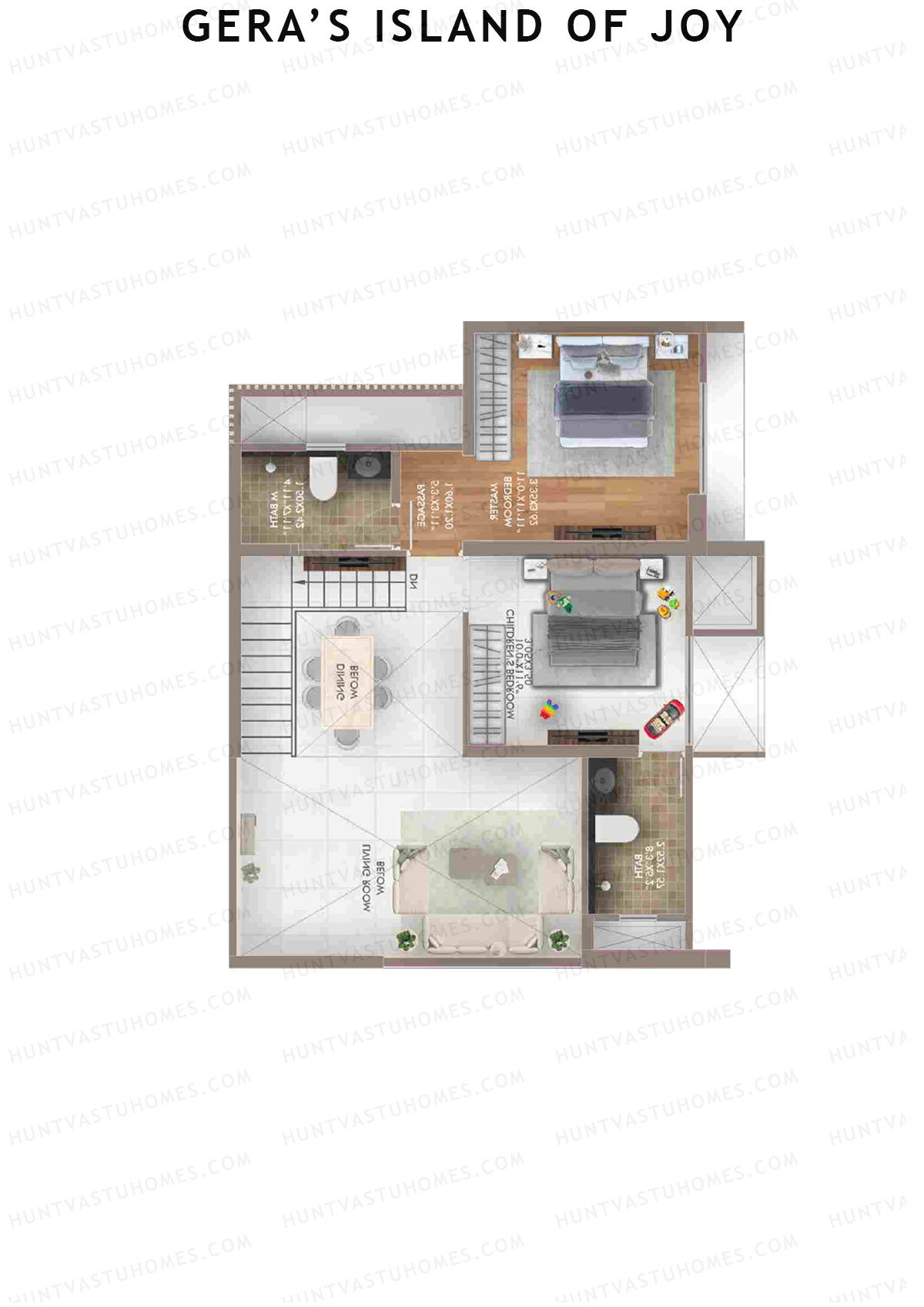 Gera's Island of Joy Tower 1B Unit 3 (Duplex) Floor Plan