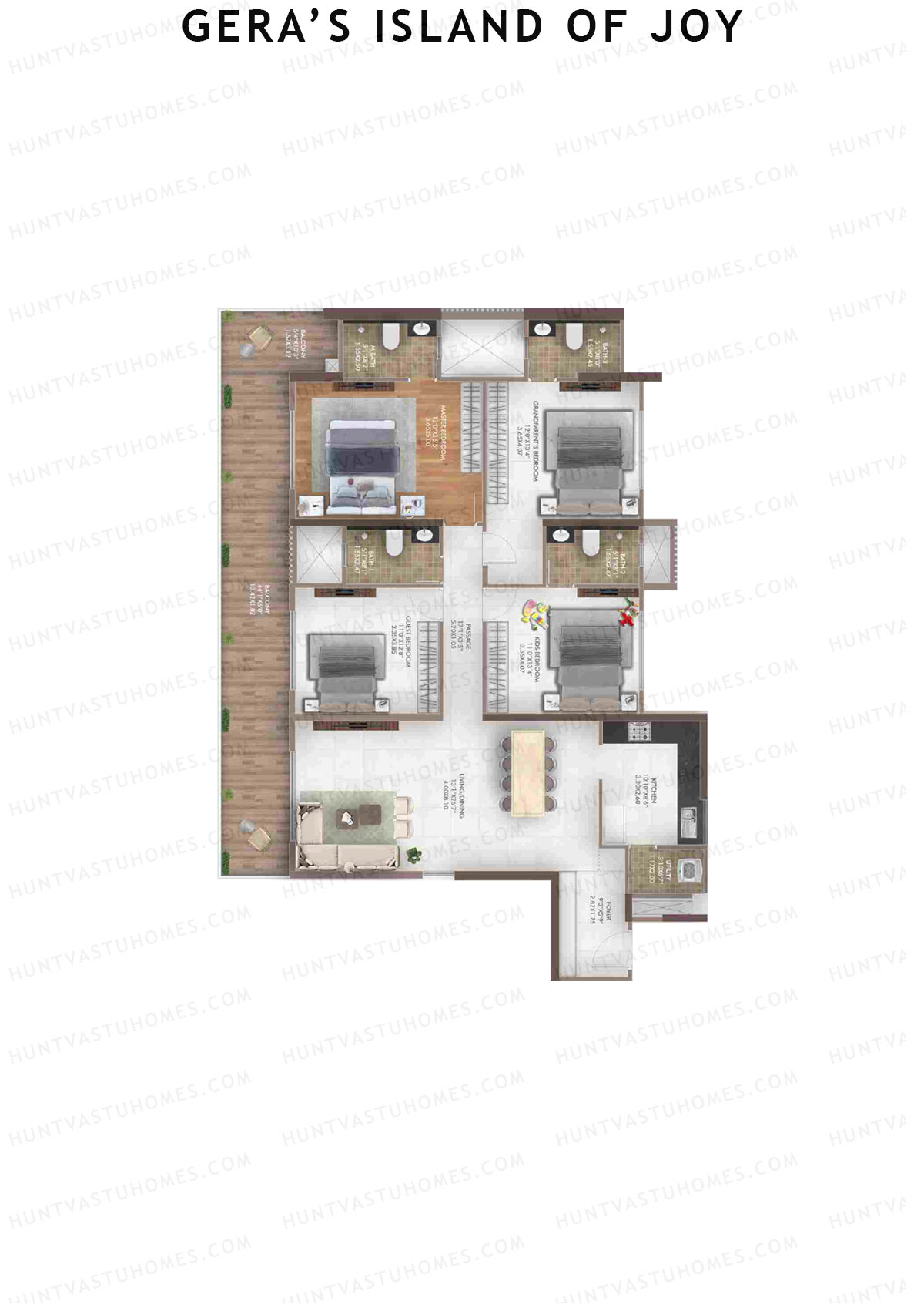 Gera's Island of Joy Tower 2 Unit 2 Floor Plan