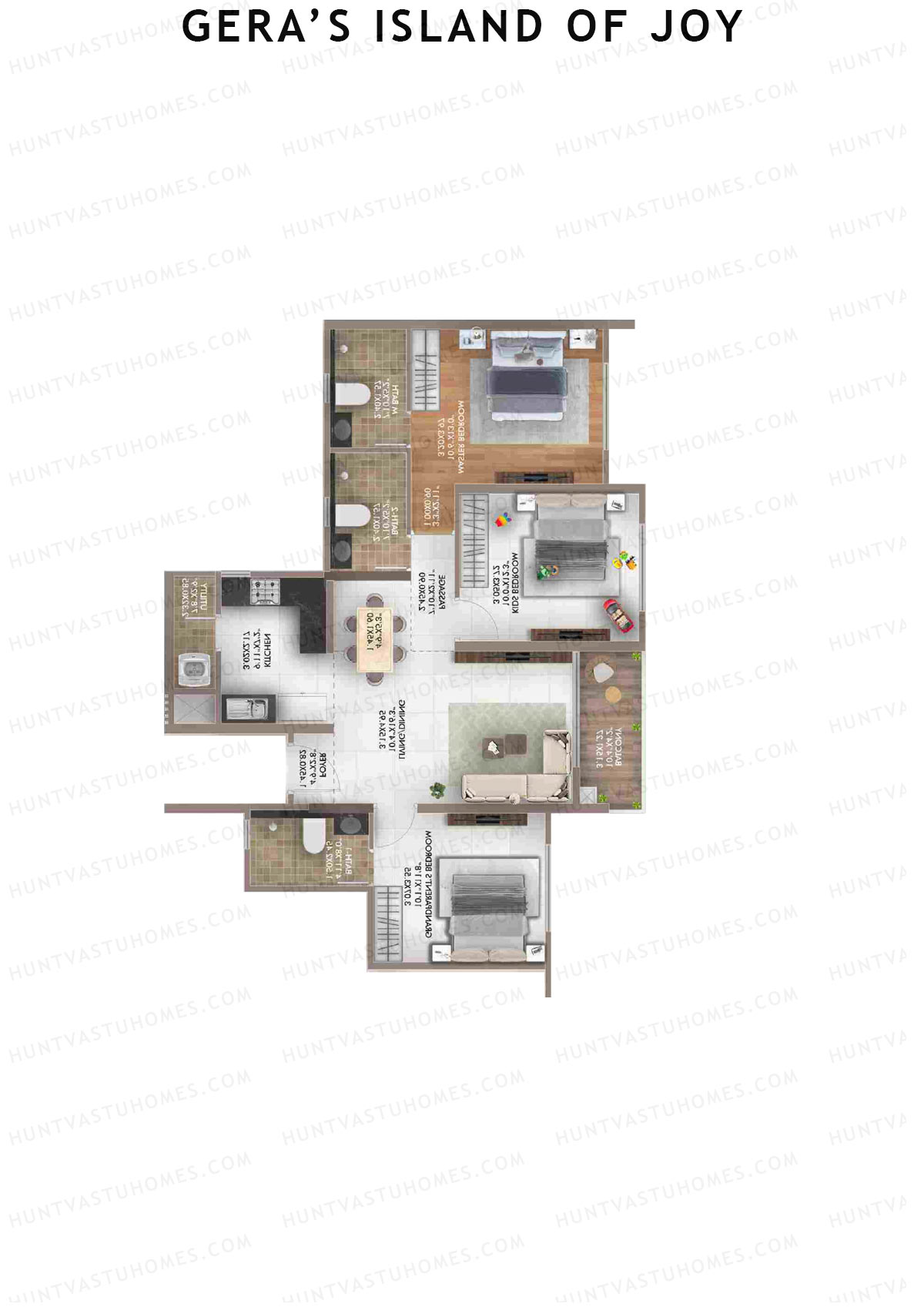 Gera's Island of Joy Tower 2 Unit 3 Floor Plan