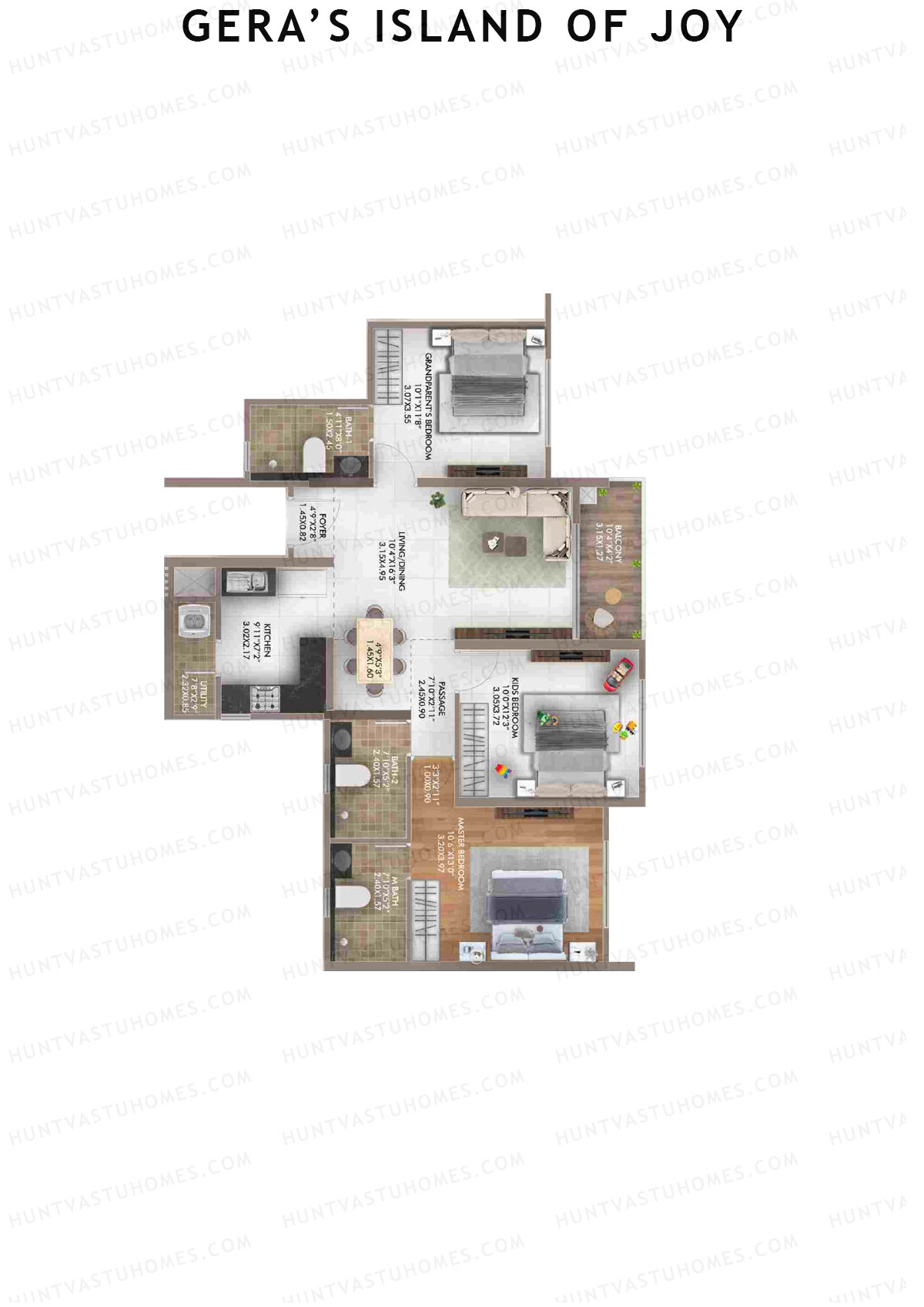 Gera's Island of Joy Tower 2 Unit 4 Floor Plan