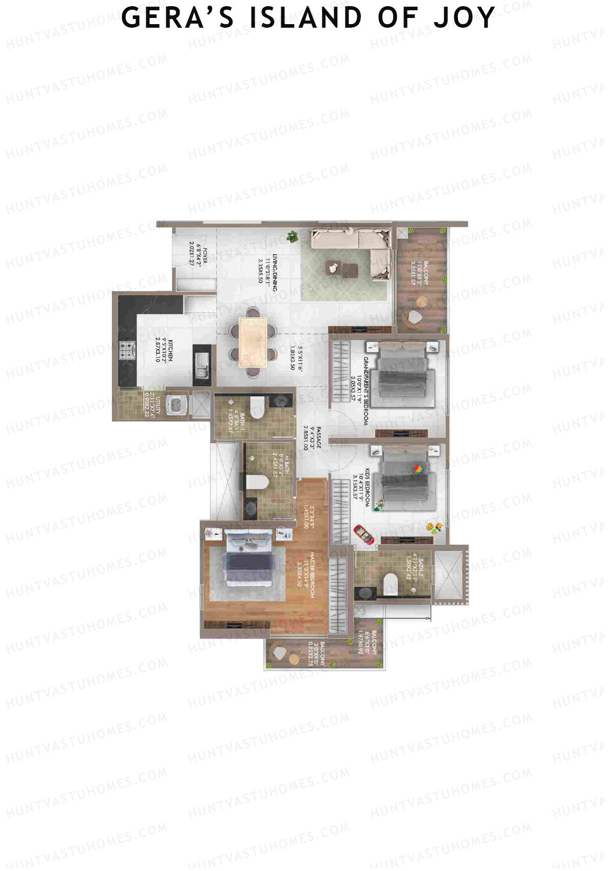 Gera's Island of Joy Tower 2 Unit 5 Floor Plan