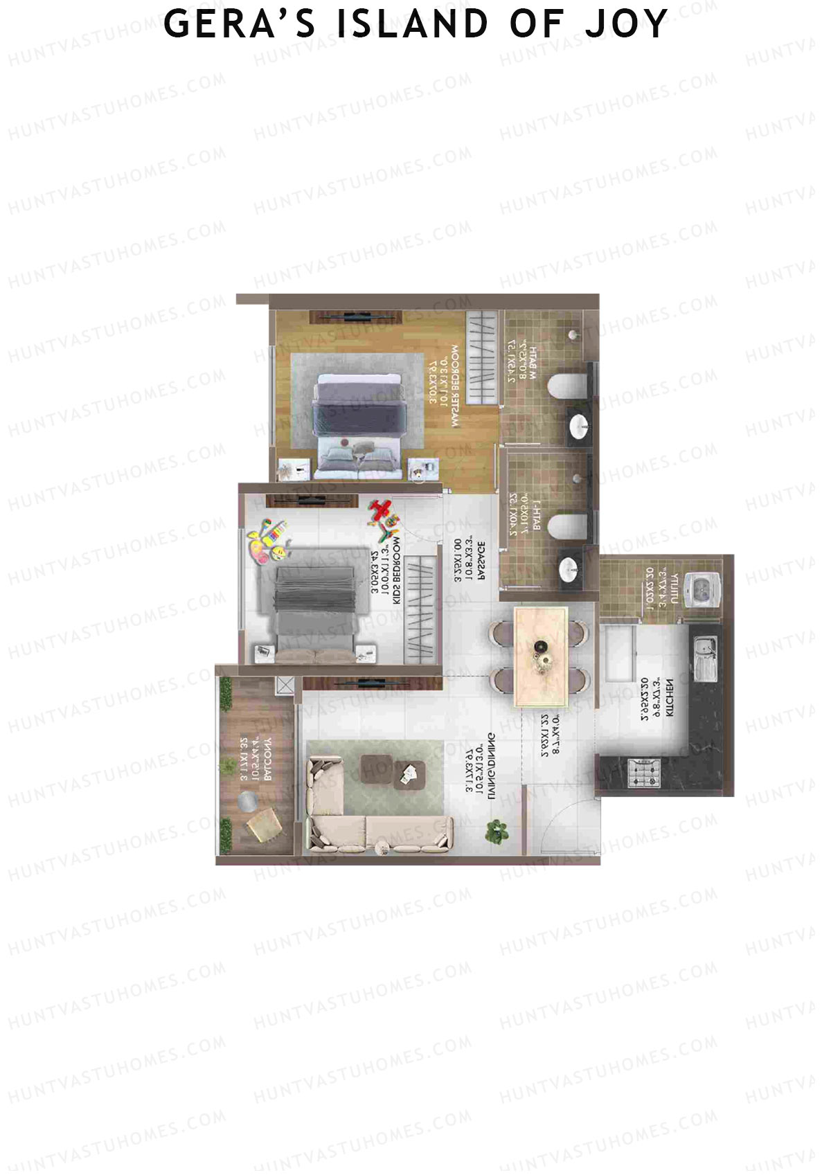 Gera's Island of Joy Tower 3 Unit 1 Floor Plan