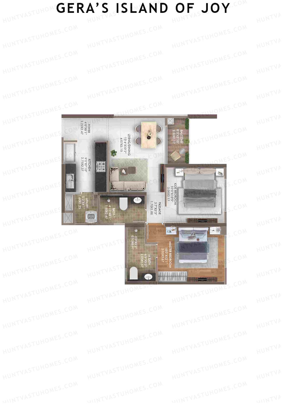 Gera's Island of Joy Tower 3 Unit 2 Floor Plan