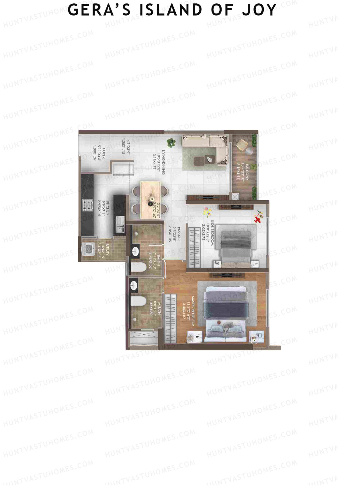 Gera's Island of Joy Tower 3 Unit 4 Floor Plan