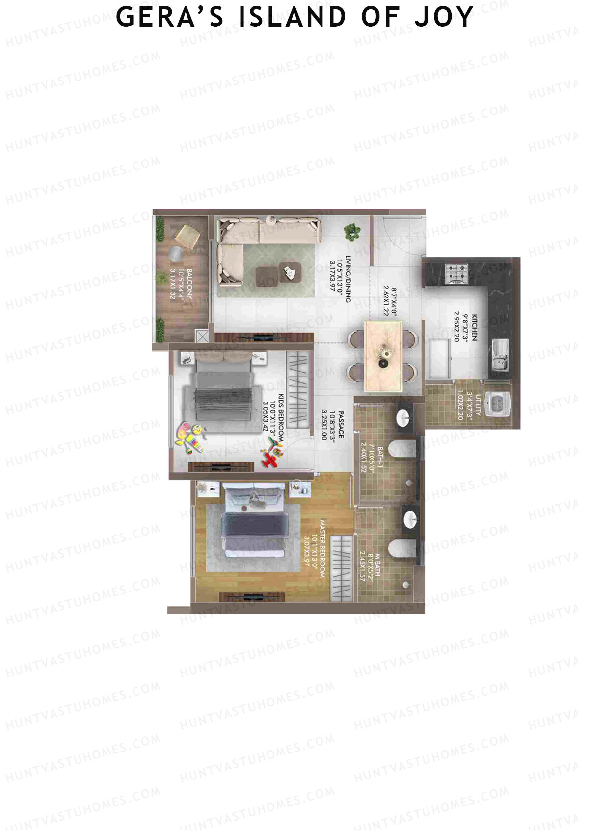 Gera's Island of Joy Tower 3 Unit 5 Floor Plan