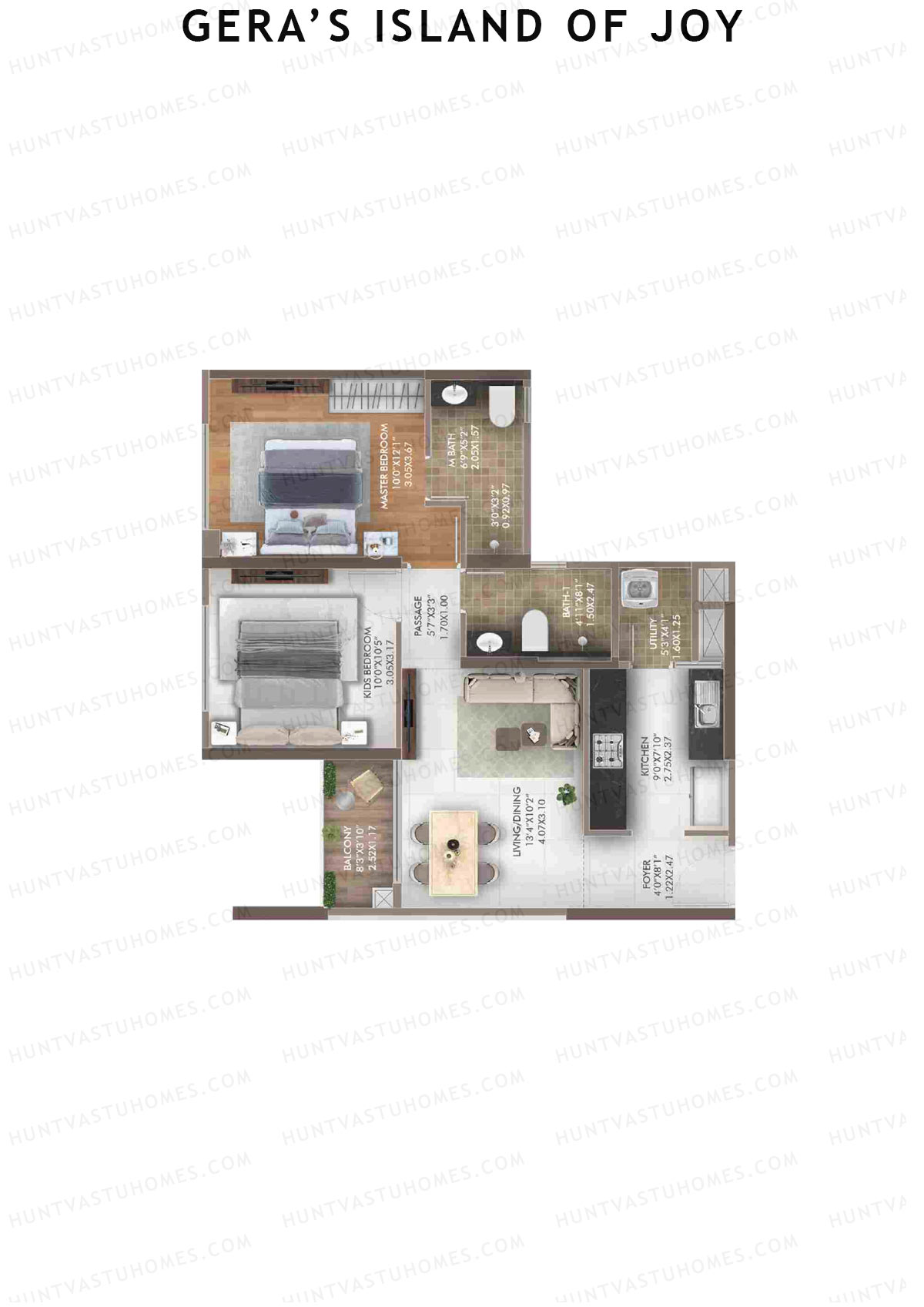 Gera's Island of Joy Tower 3 Unit 6 Floor Plan