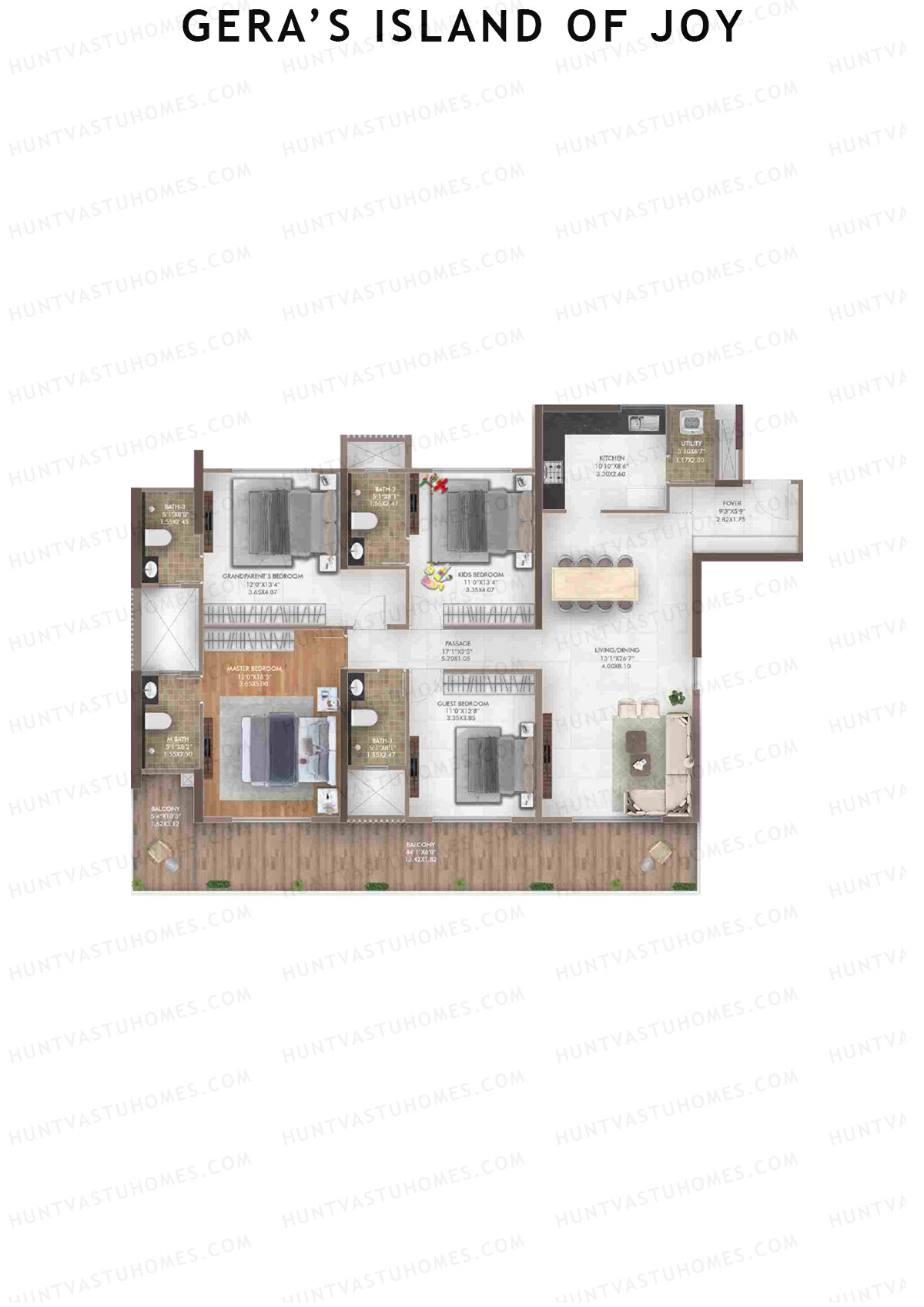 Gera's Island of Joy Tower 4 Unit 2 Floor Plan