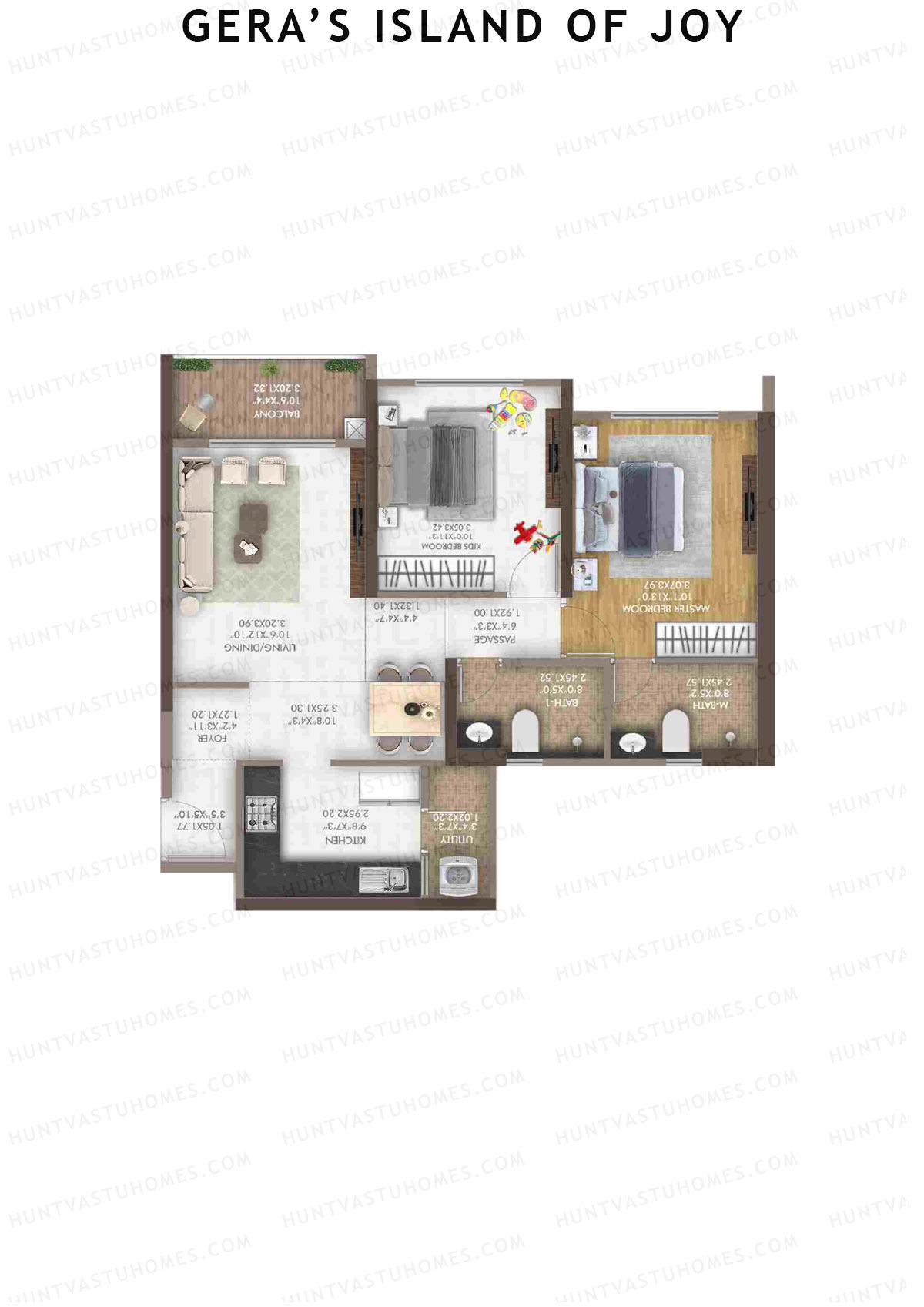 Gera's Island of Joy Tower 8 Unit 1 Floor Plan