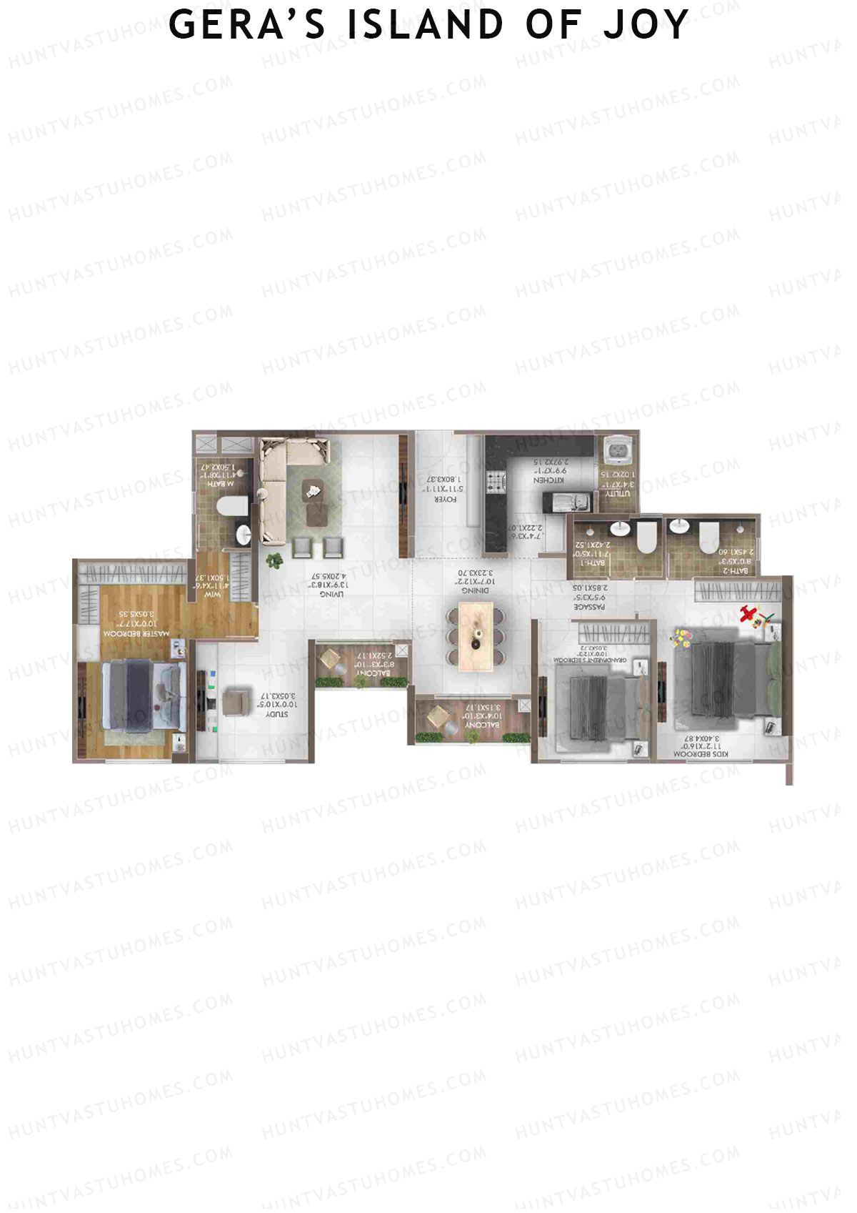 Gera's Island of Joy Tower 8 Unit 2 Floor Plan