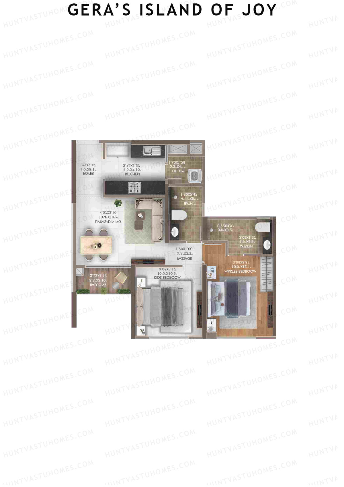 Gera's Island of Joy Tower 8 Unit 3 Floor Plan
