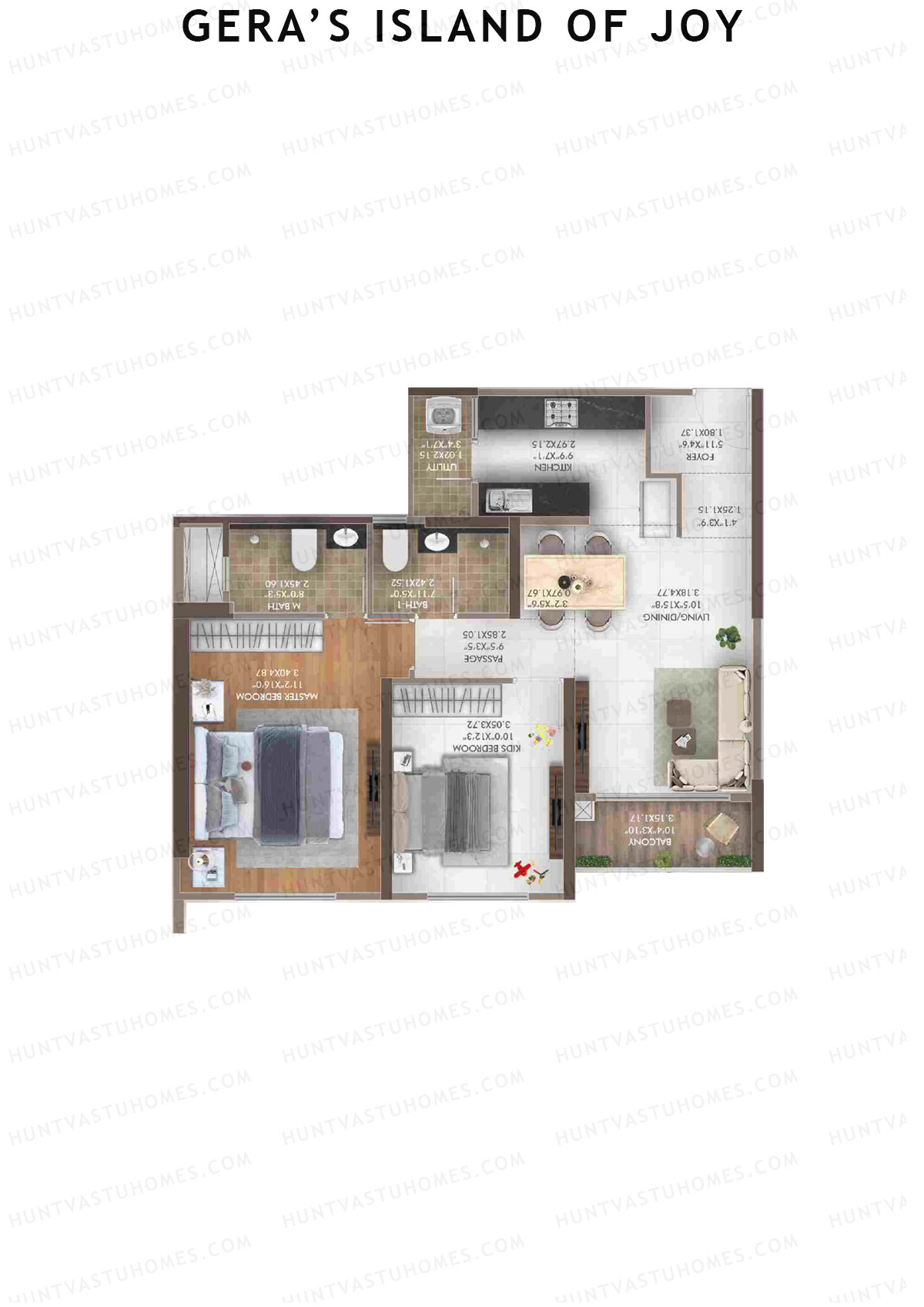 Gera's Island of Joy Tower 8 Unit 4 Floor Plan