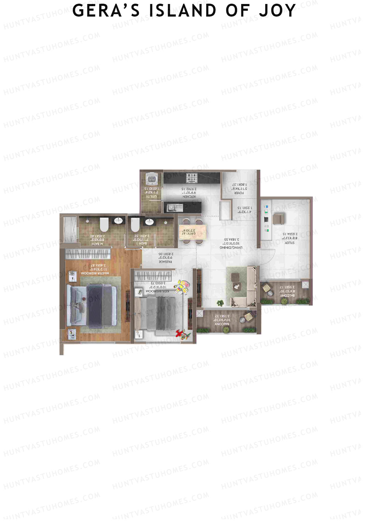Gera's Island of Joy Tower 8 Unit 4 Floor Plan