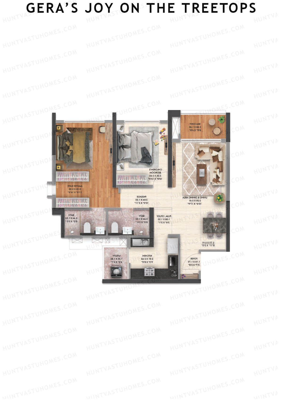 Gera's Joy on the Treetops Tower 1 Unit 1 (Type 2) Floor Plan