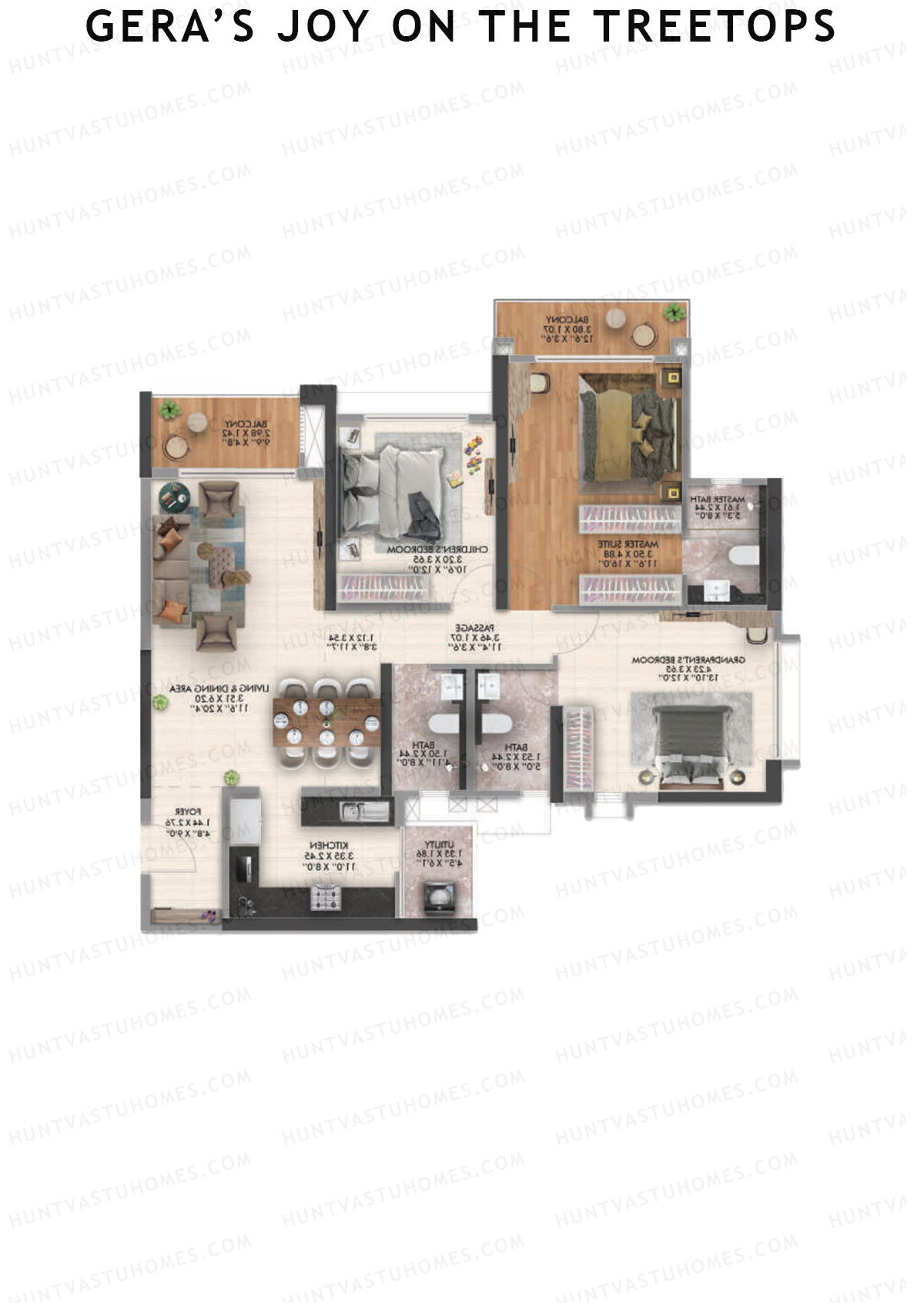 Gera's Joy on the Treetops Tower 1 Unit 2 (Type 2) Floor Plan