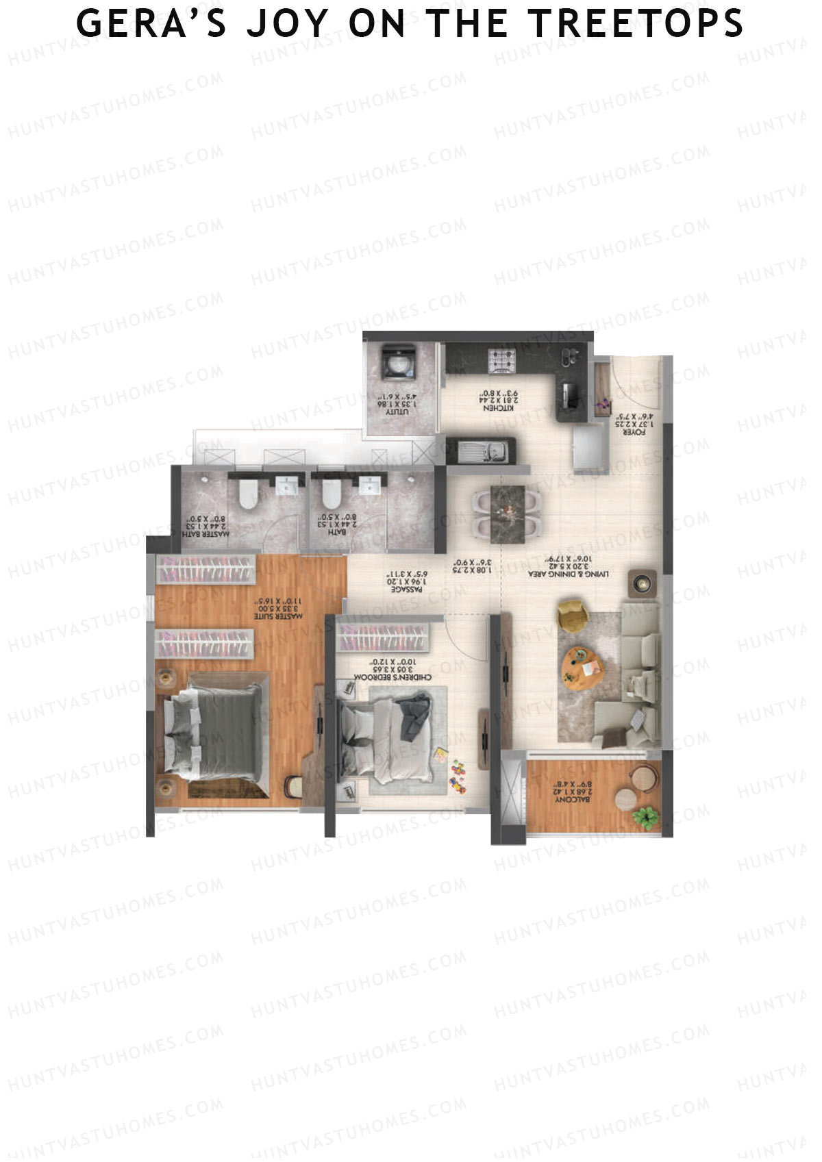 Gera's Joy on the Treetops Tower 1 Unit 4 (Type 1) Floor Plan