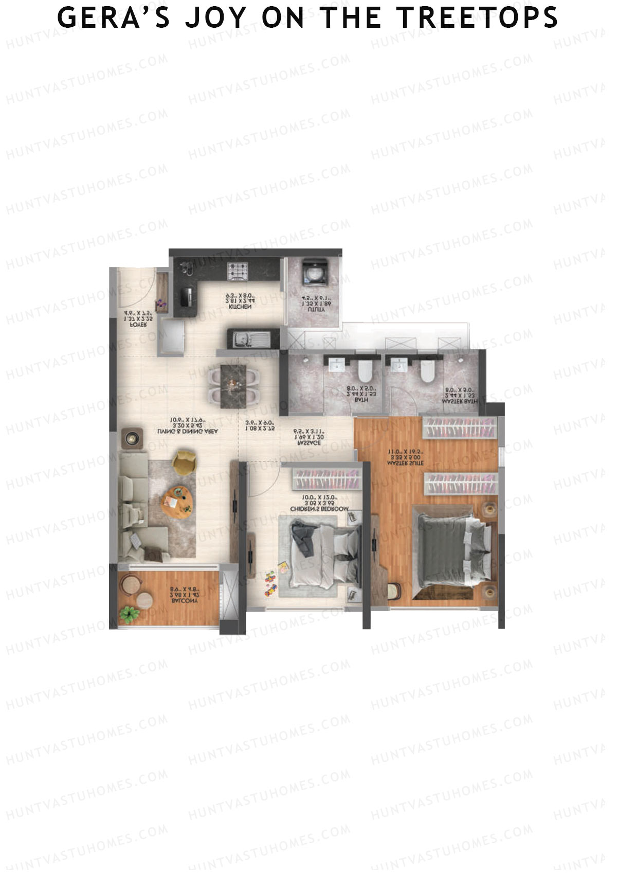 Gera's Joy on the Treetops Tower 1 Unit 5 (Type 1) Floor Plan
