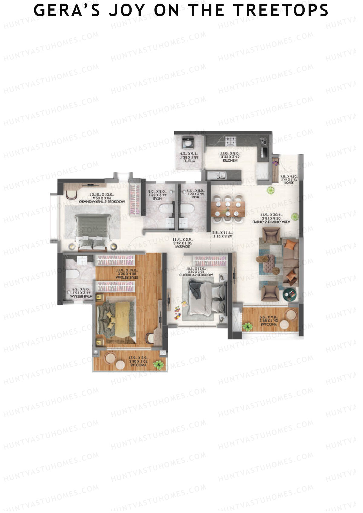 Gera's Joy on the Treetops Tower 1 Unit 6 (Type 1) Floor Plan