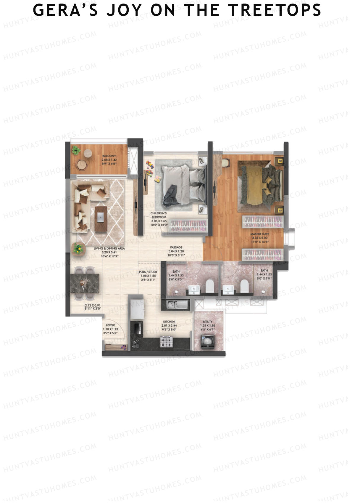 Gera's Joy on the Treetops Tower 1 Unit 8 (Type 2) Floor Plan