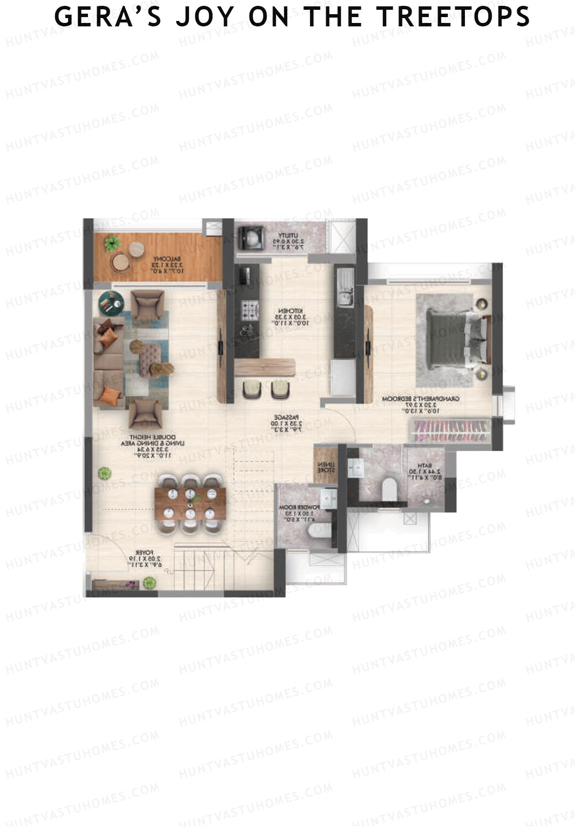 Gera's Joy on the Treetops Tower 2 Unit 2 (Duplex) Floor Plan