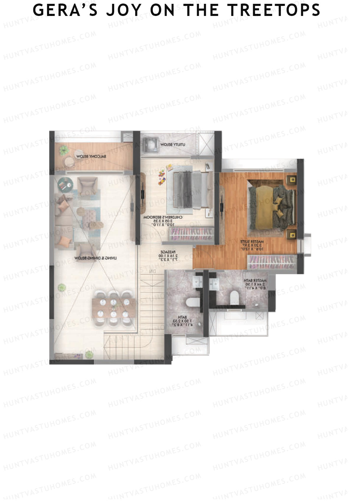 Gera's Joy on the Treetops Tower 2 Unit 2 (Duplex) Floor Plan