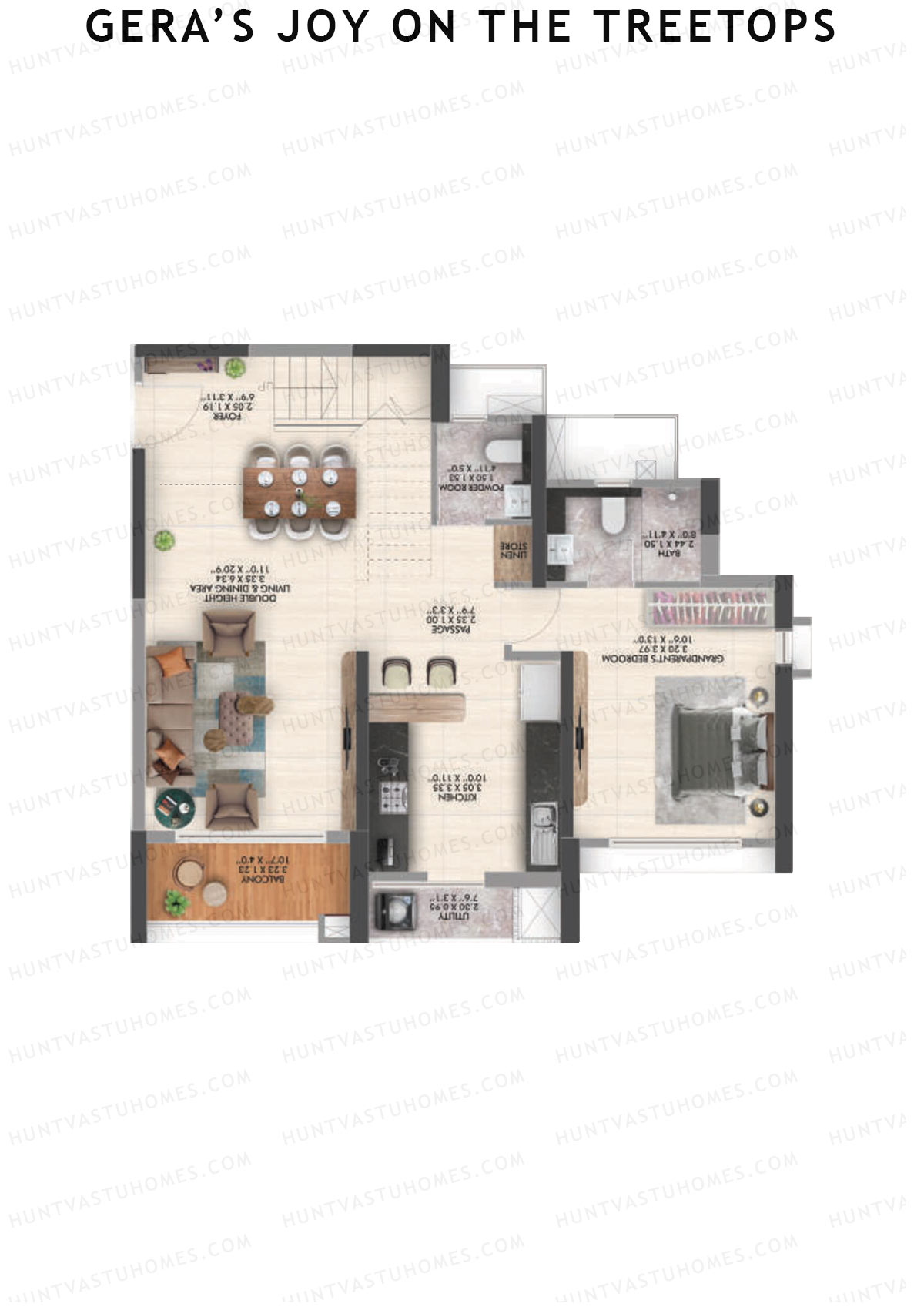 Gera's Joy on the Treetops Tower 2 Unit 3 (Duplex) Floor Plan