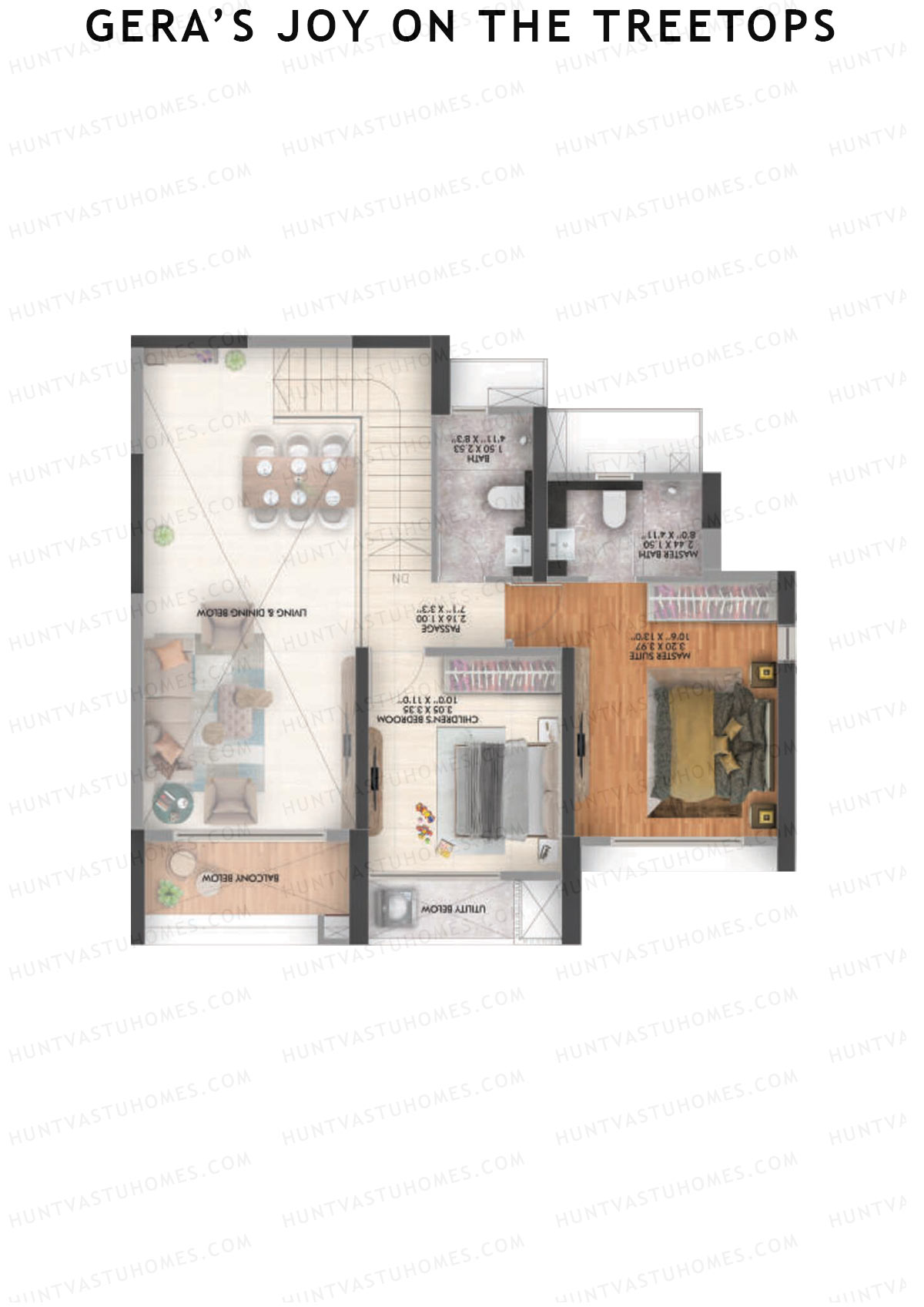 Gera's Joy on the Treetops Tower 2 Unit 3 (Duplex) Floor Plan