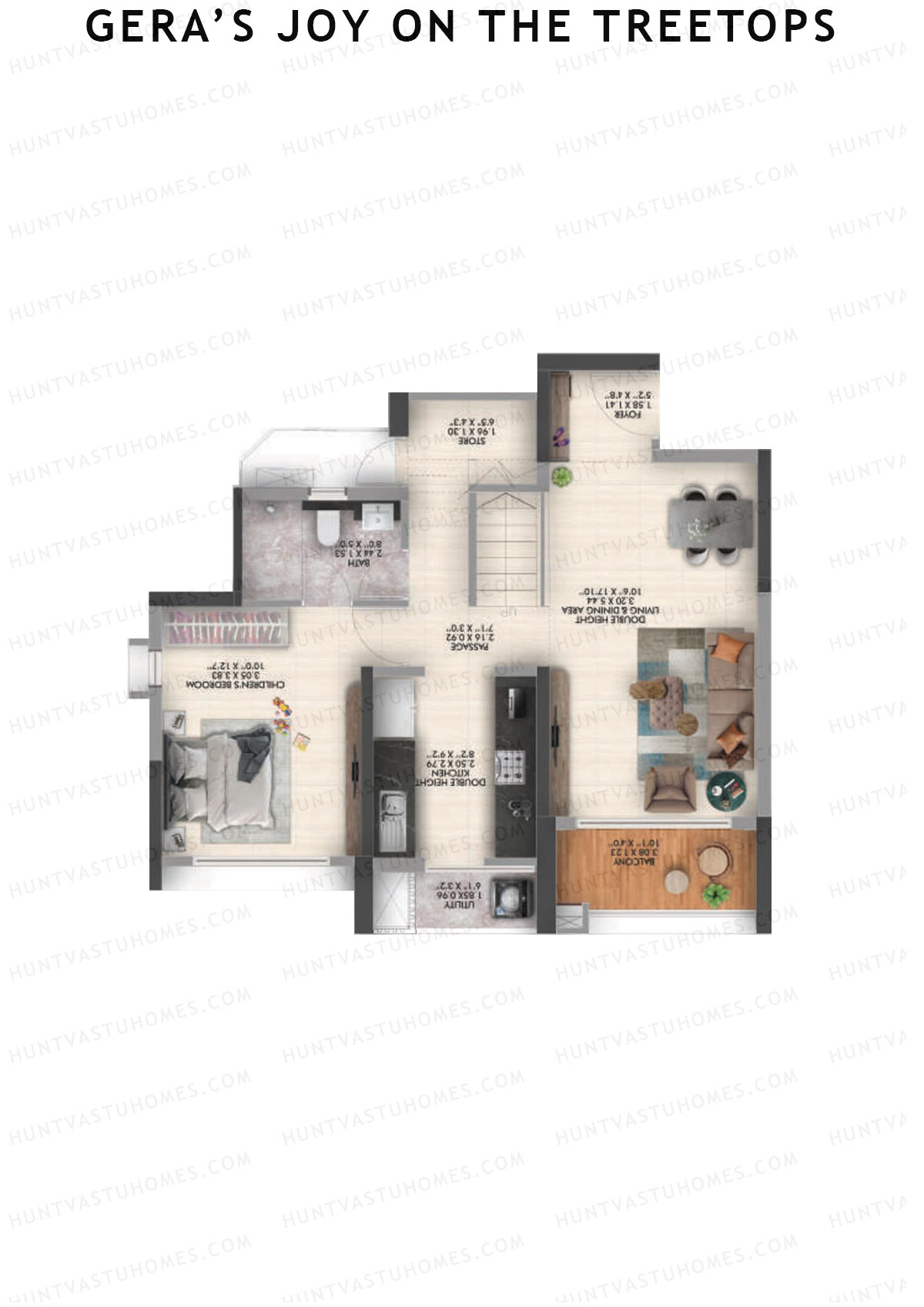 Gera's Joy on the Treetops Tower 2 Unit 4 (Duplex) Floor Plan