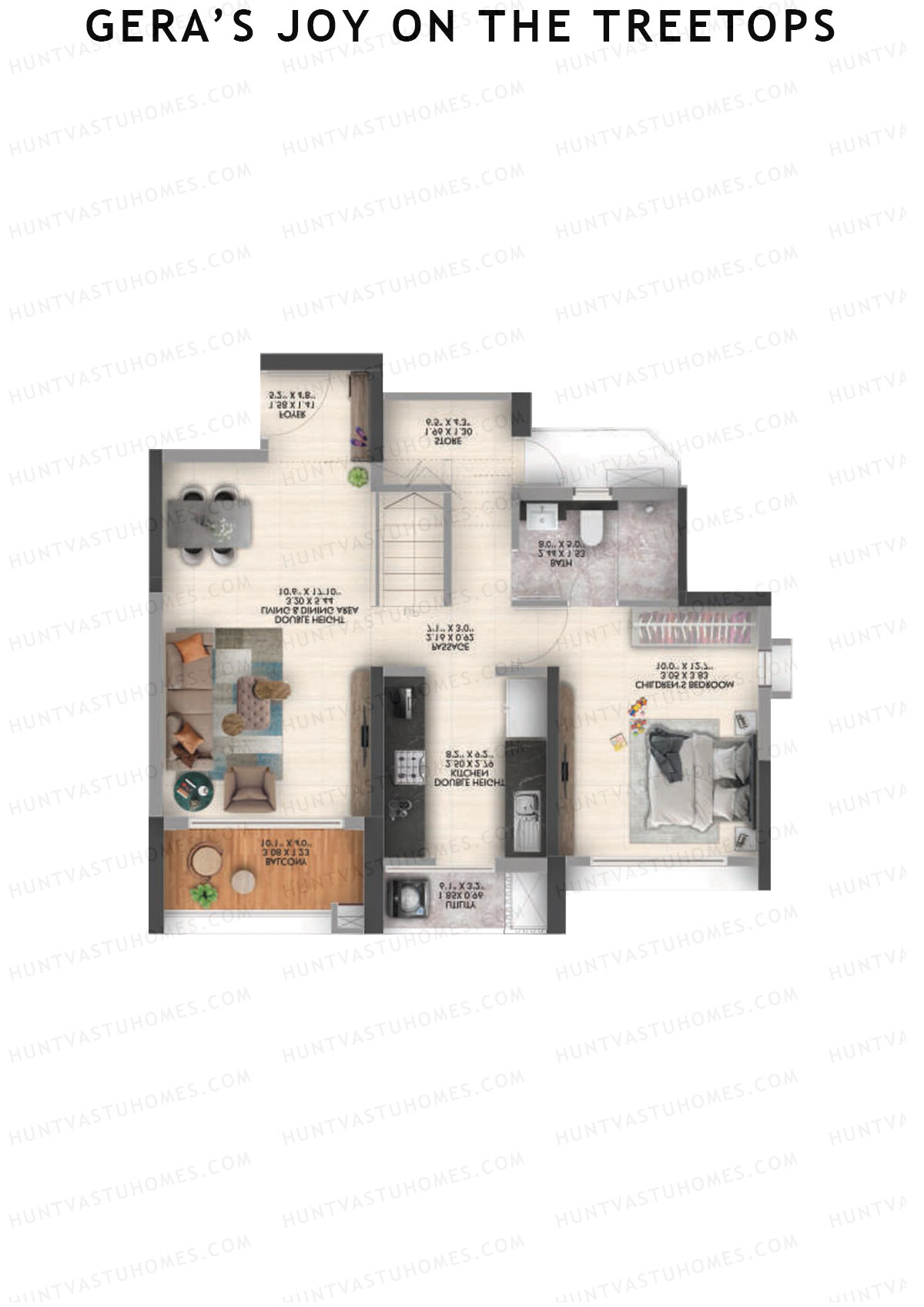 Gera's Joy on the Treetops Tower 2 Unit 5 (Duplex) Floor Plan
