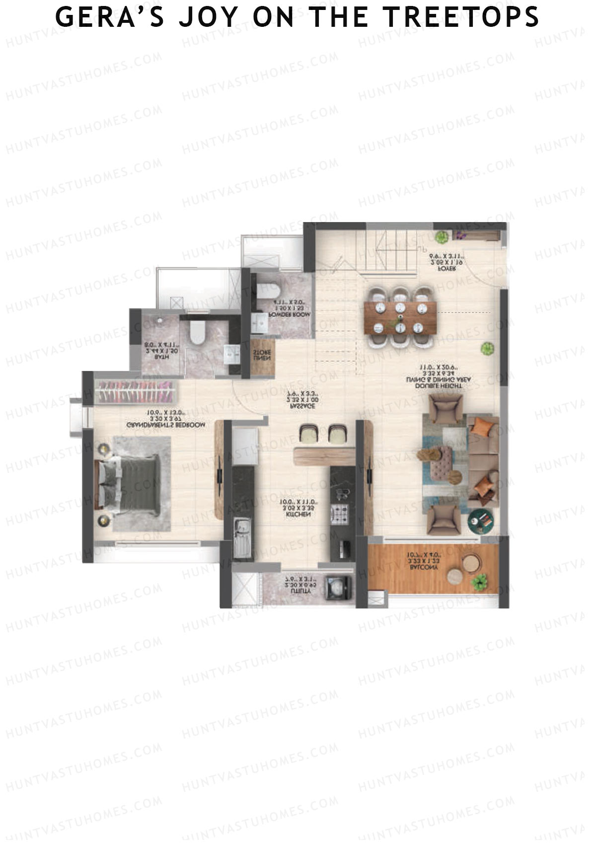 Gera's Joy on the Treetops Tower 2 Unit 6 (Duplex) Floor Plan