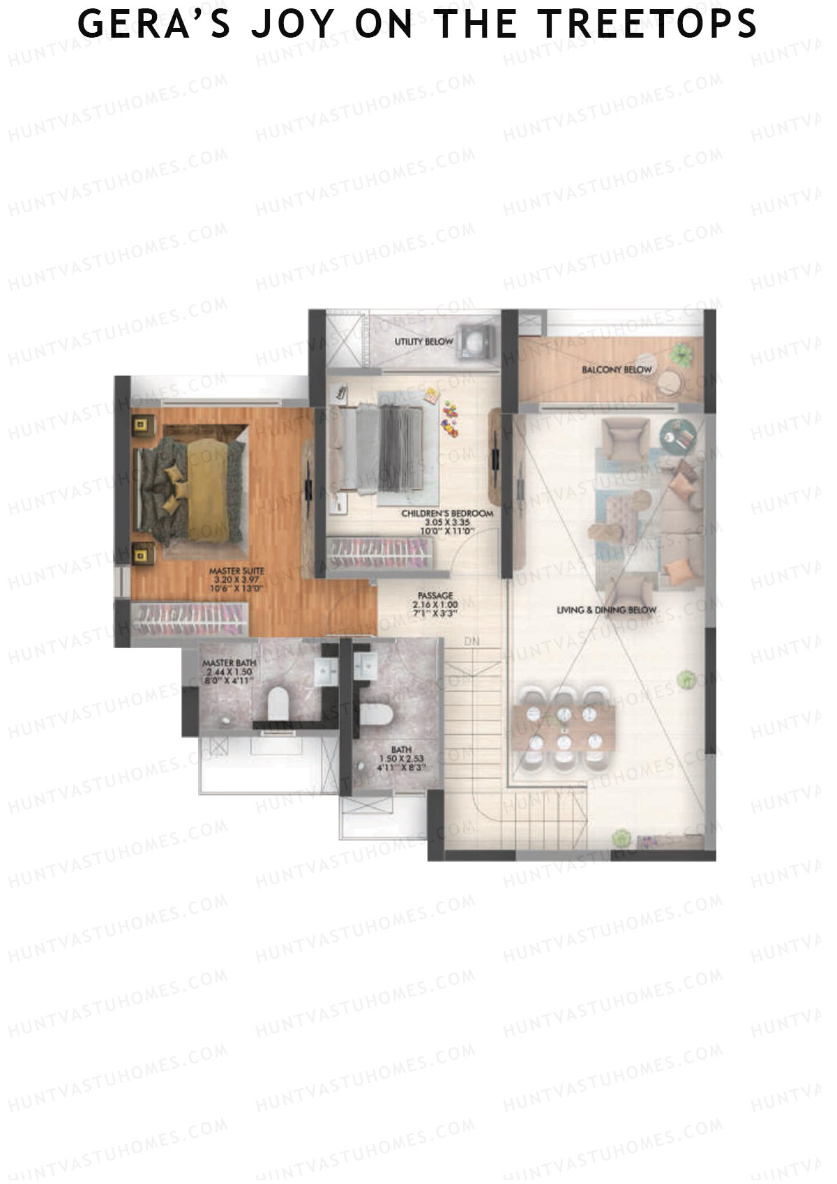 Gera's Joy on the Treetops Tower 2 Unit 7 (Duplex) Floor Plan