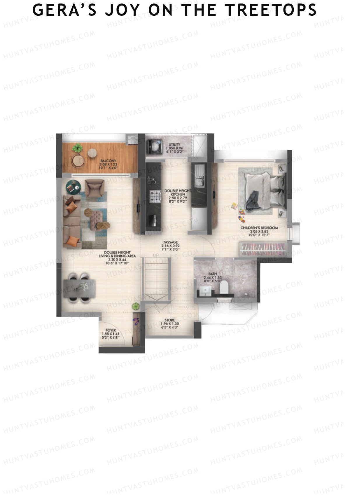 Gera's Joy on the Treetops Tower 2 Unit 8 (Duplex) Floor Plan