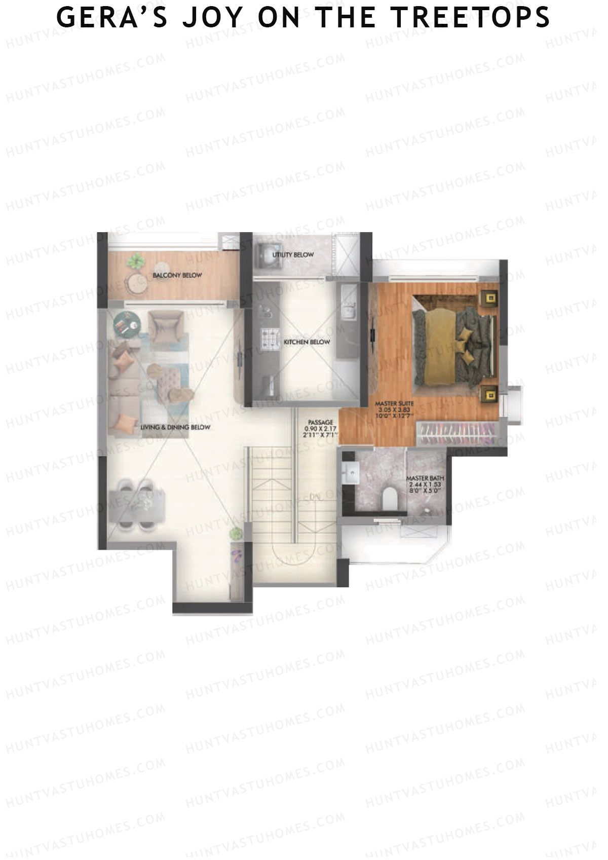 Gera's Joy on the Treetops Tower 2 Unit 8 (Duplex) Floor Plan