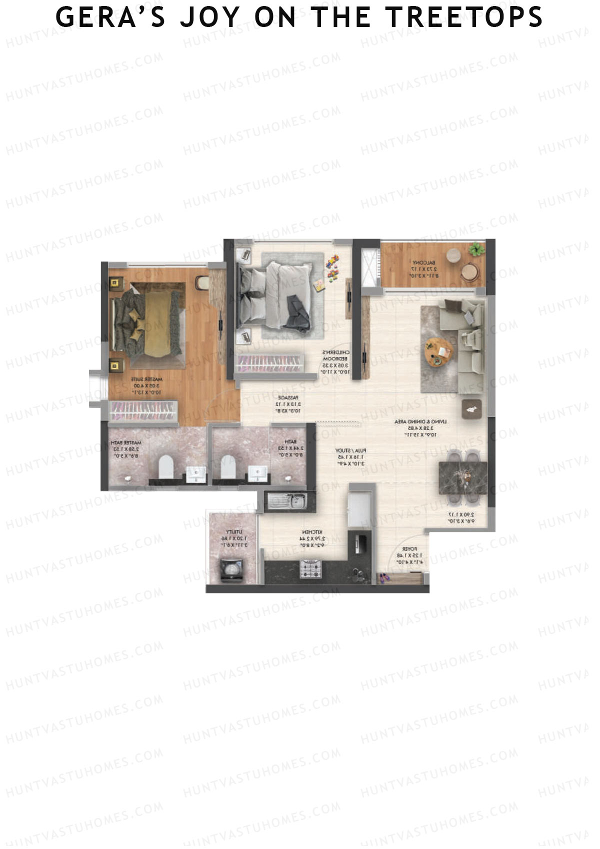 Gera's Joy on the Treetops Tower 3 Unit 1 (Type 2) Floor Plan