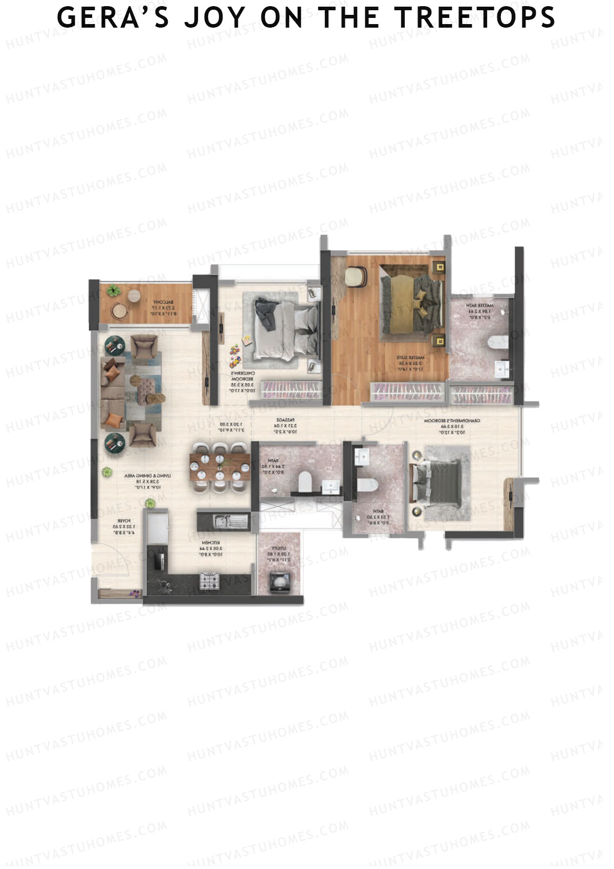 Gera's Joy on the Treetops Tower 3 Unit 2 (Type 2) Floor Plan